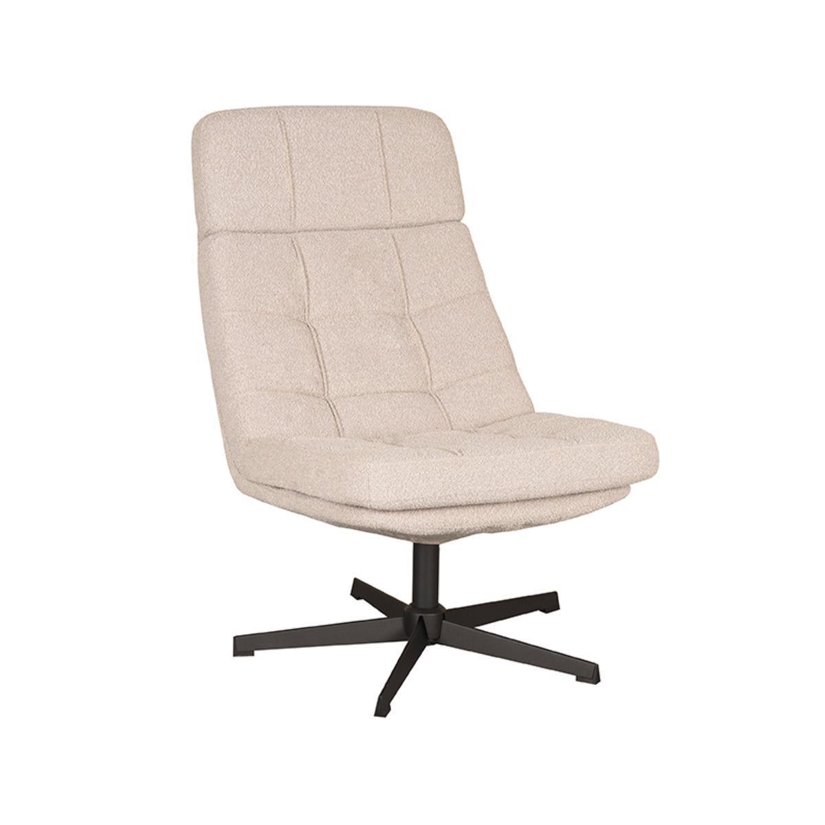Draaifauteuil Alvar - naturel - bouclé