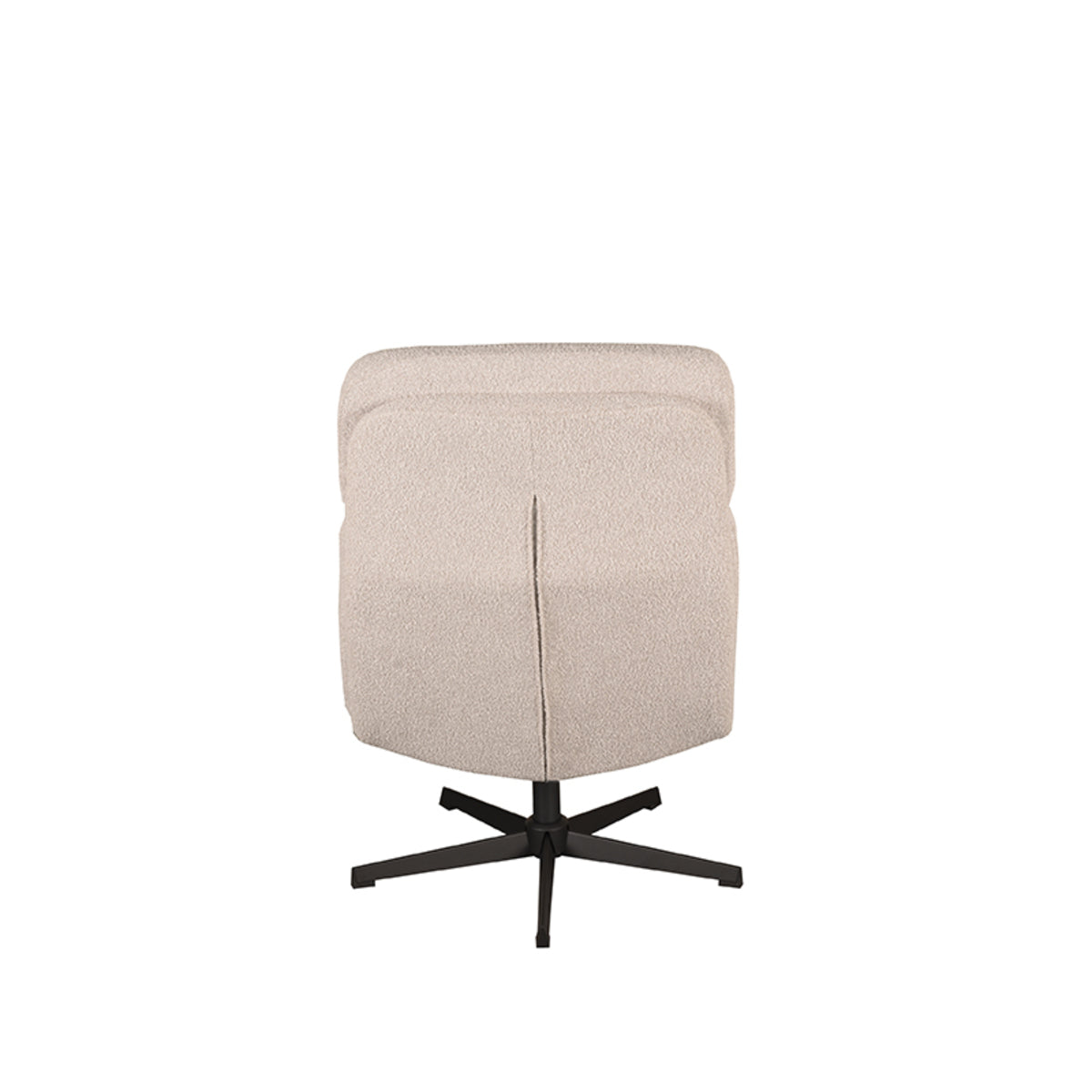 Draaifauteuil Alvar + Ottomane - Naturel - Bouclé