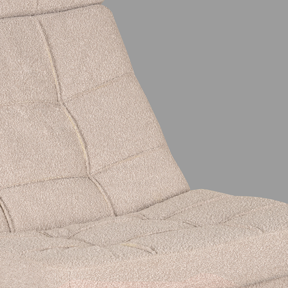 Draaifauteuil Alvar + Ottomane - Naturel - Bouclé