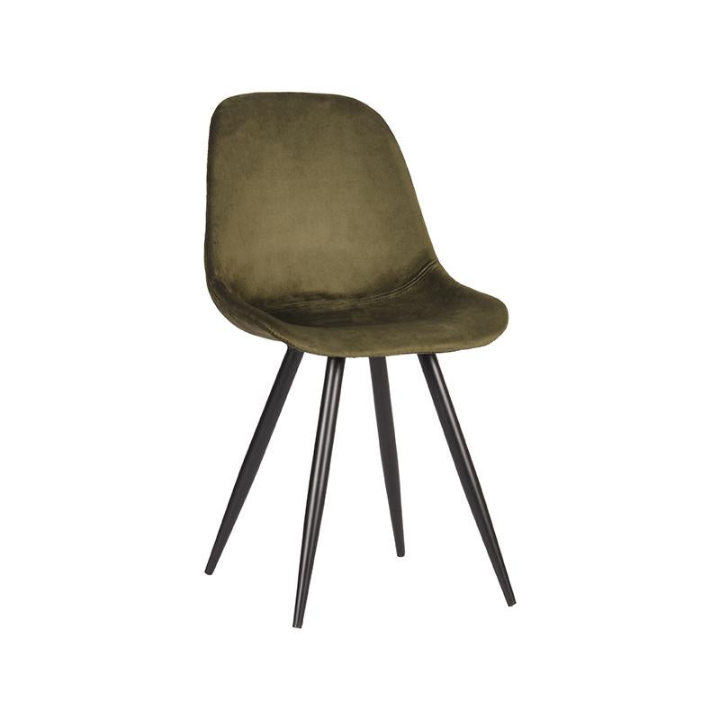 Eetkamerstoel Capri - Army green - Fluweel