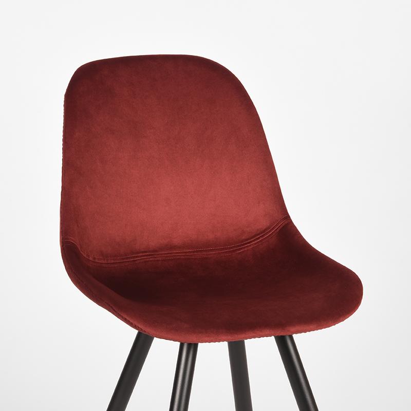 Eetkamerstoel Capri - Rood - Fluweel