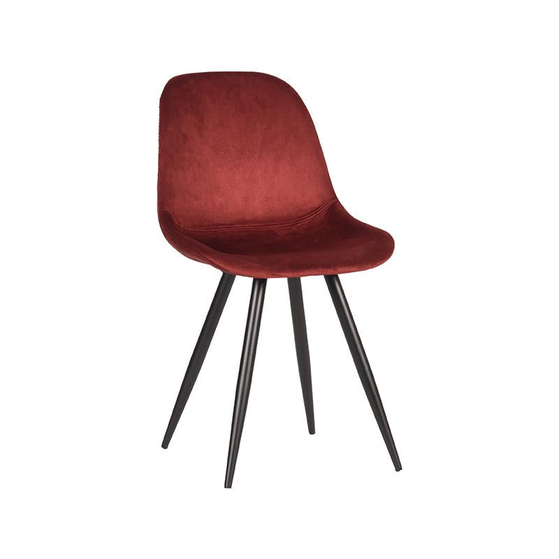 Eetkamerstoel Capri - Rood - Fluweel