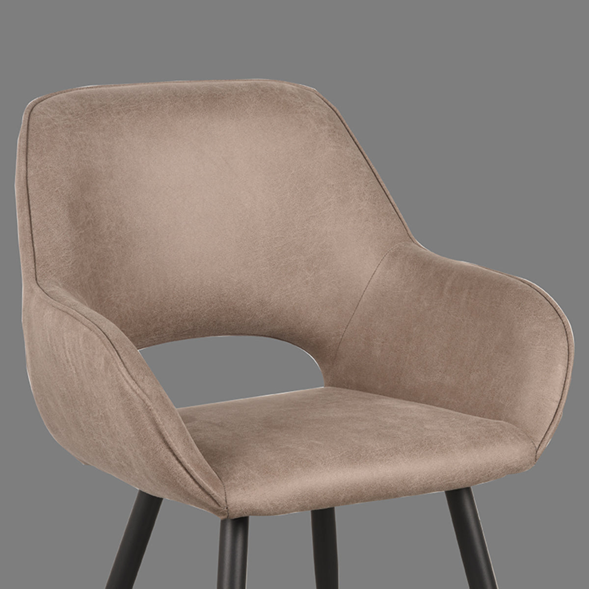 Eetkamerstoel Fer - Taupe - Micro Suede