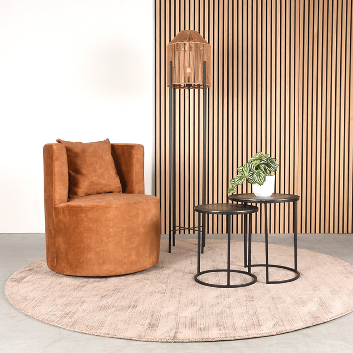 Fauteuil Evy - Oker - Velours