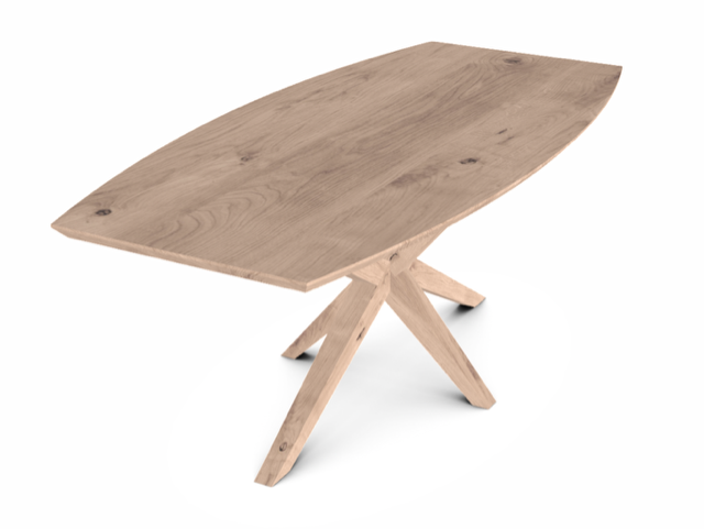 Eettafel Bootvorm – 200 cm – Eikenhout