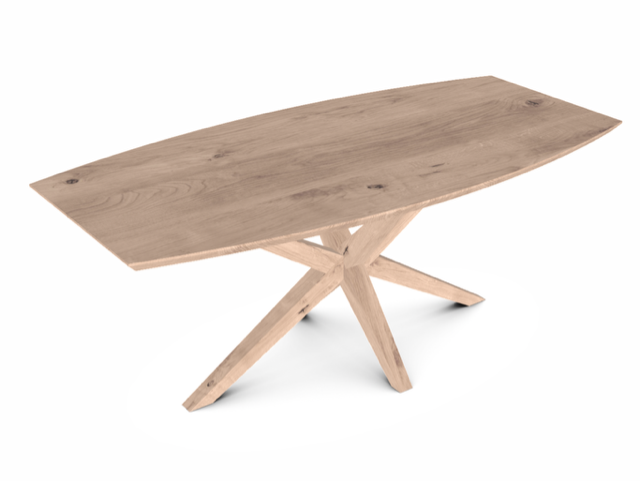 Eettafel Bootvorm – 200 cm – Eikenhout