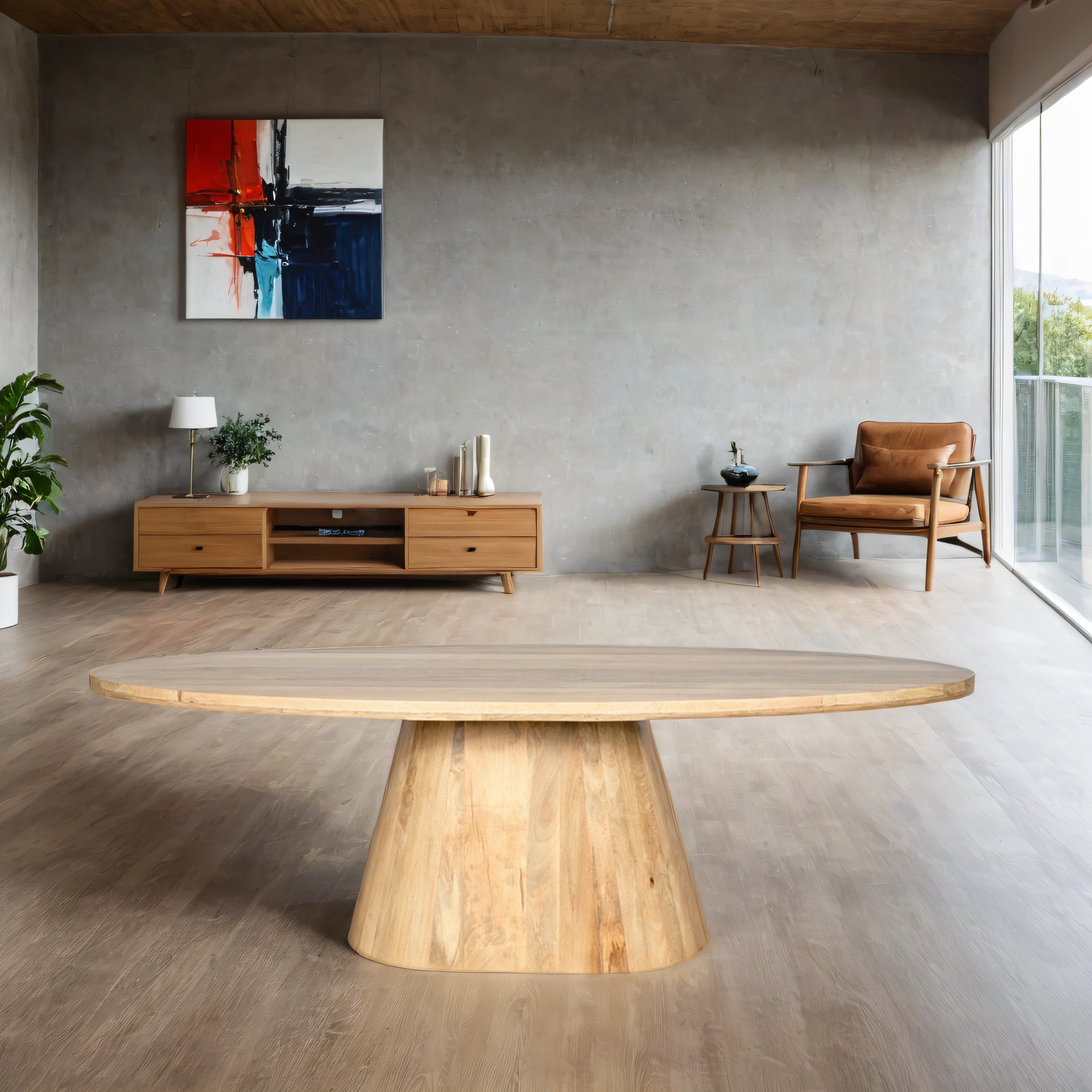 Ovaal Eettafel Kolompoot – 190 cm – Naturel – Mangohout