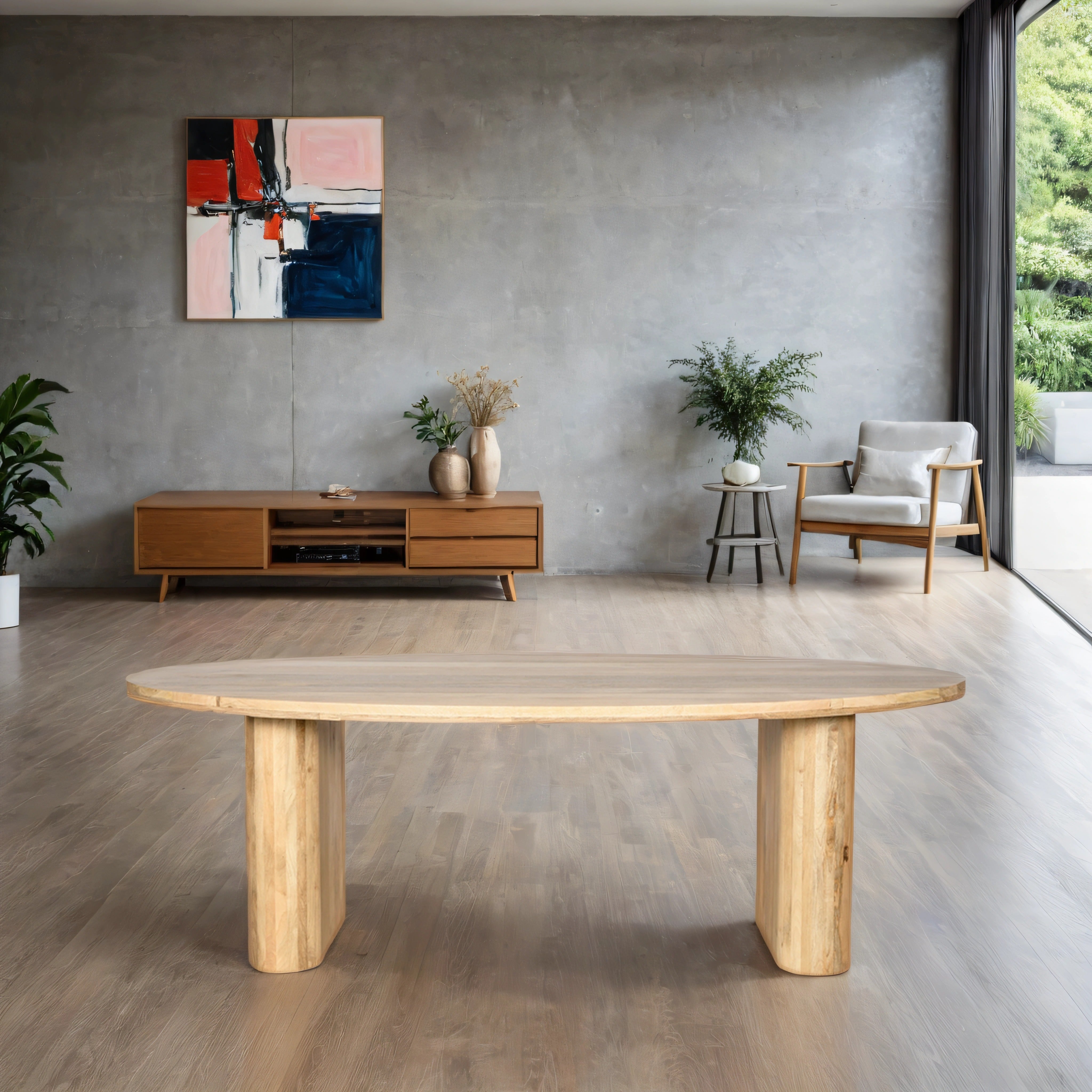 Ovale Eettafel Kookpoot – 190 cm – Naturel – Mangohout