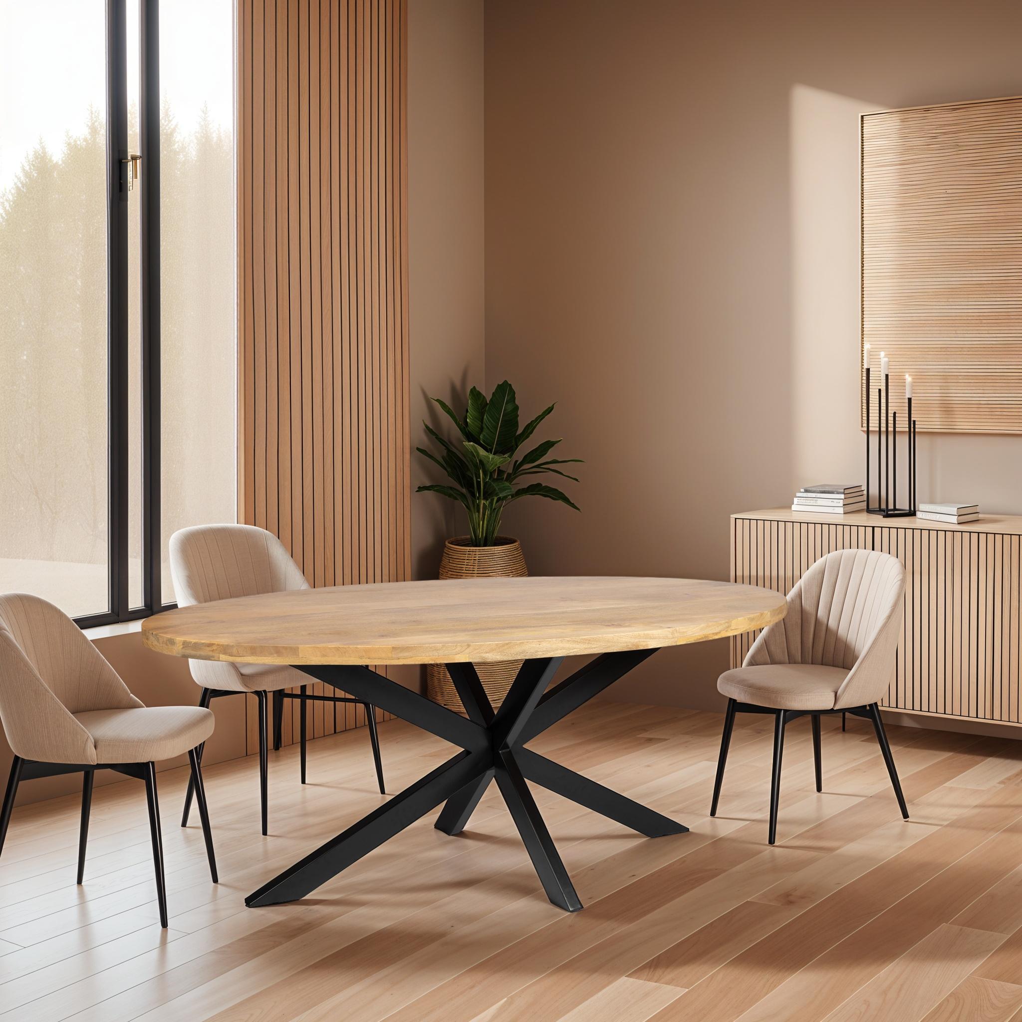 Ovale Eettafel - 170cm - Naturel - Mangohout