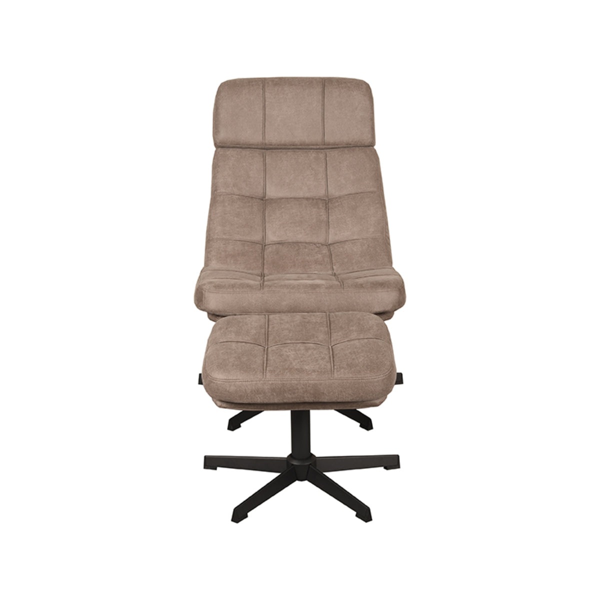 Relaxfauteuil Alvar + Ottomane - Taupe - Micro Suede