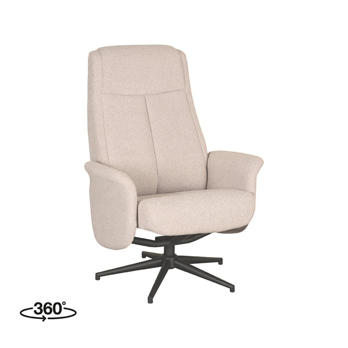 Relaxfauteuil Bergen - Naturel - Bouclé
