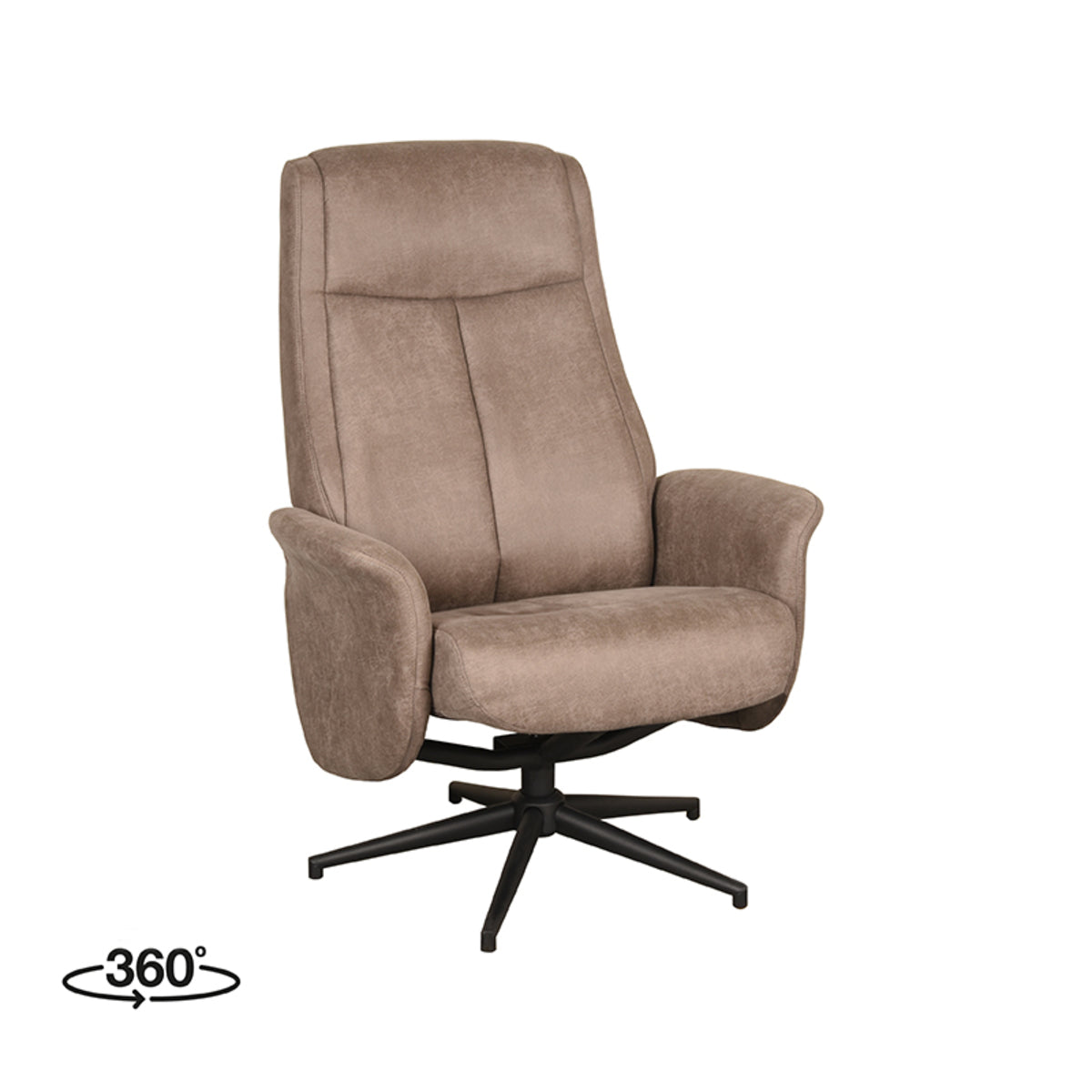 Relaxfauteuil Bergen - Taupe - Micro Suede