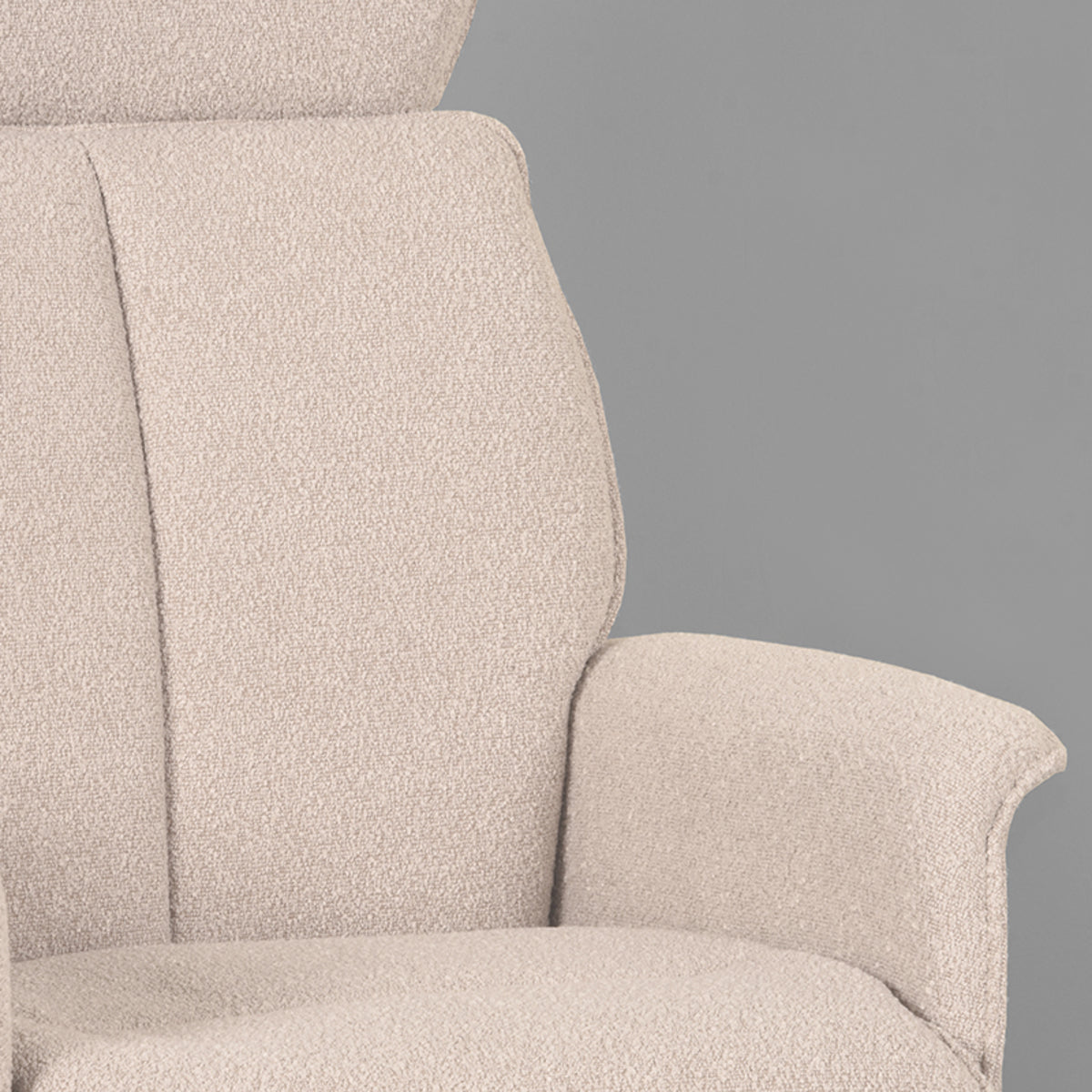 Relaxfauteuil Verdal + Ottomane - Naturel - Bouclé