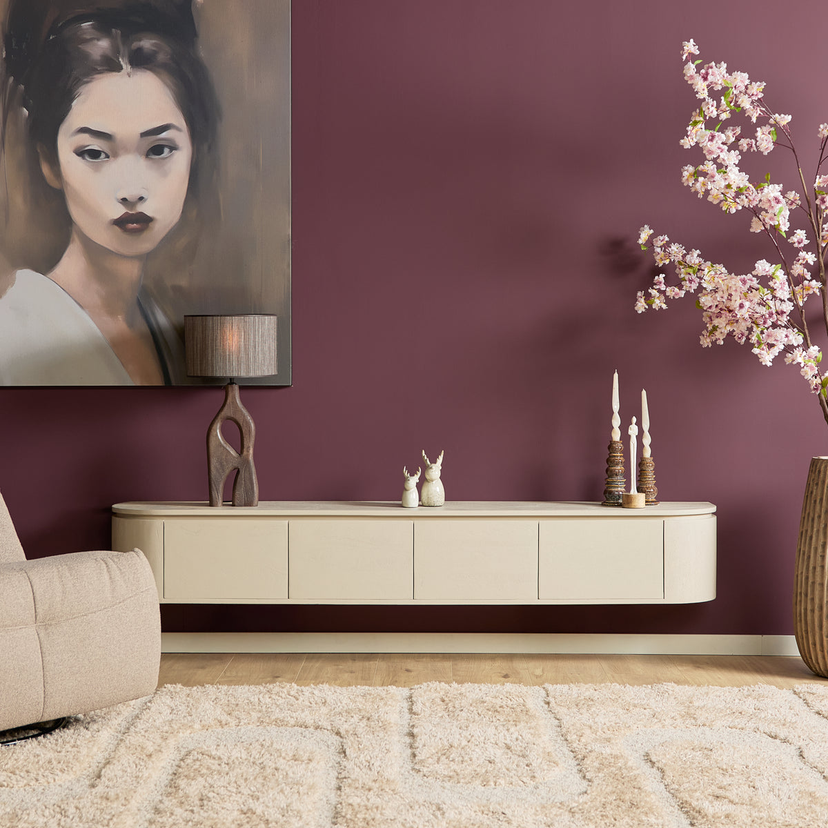 Zwevend tv meubel Ambiance Naturel | 120 cm
