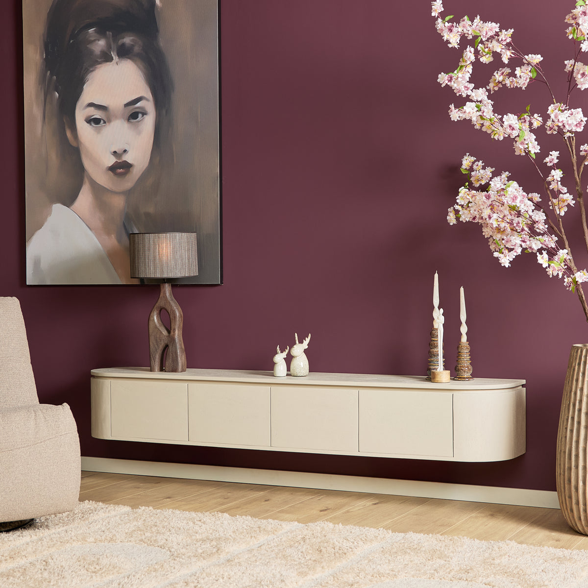 Zwevend tv meubel Ambiance Naturel | 120 cm