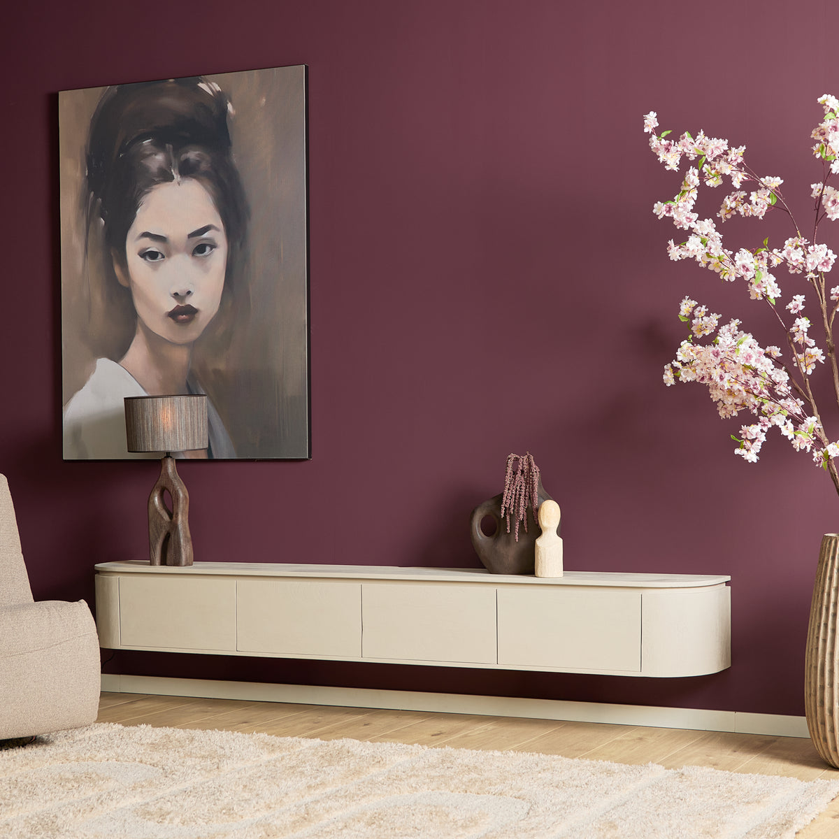 Zwevend tv meubel Ambiance Naturel | 120 cm