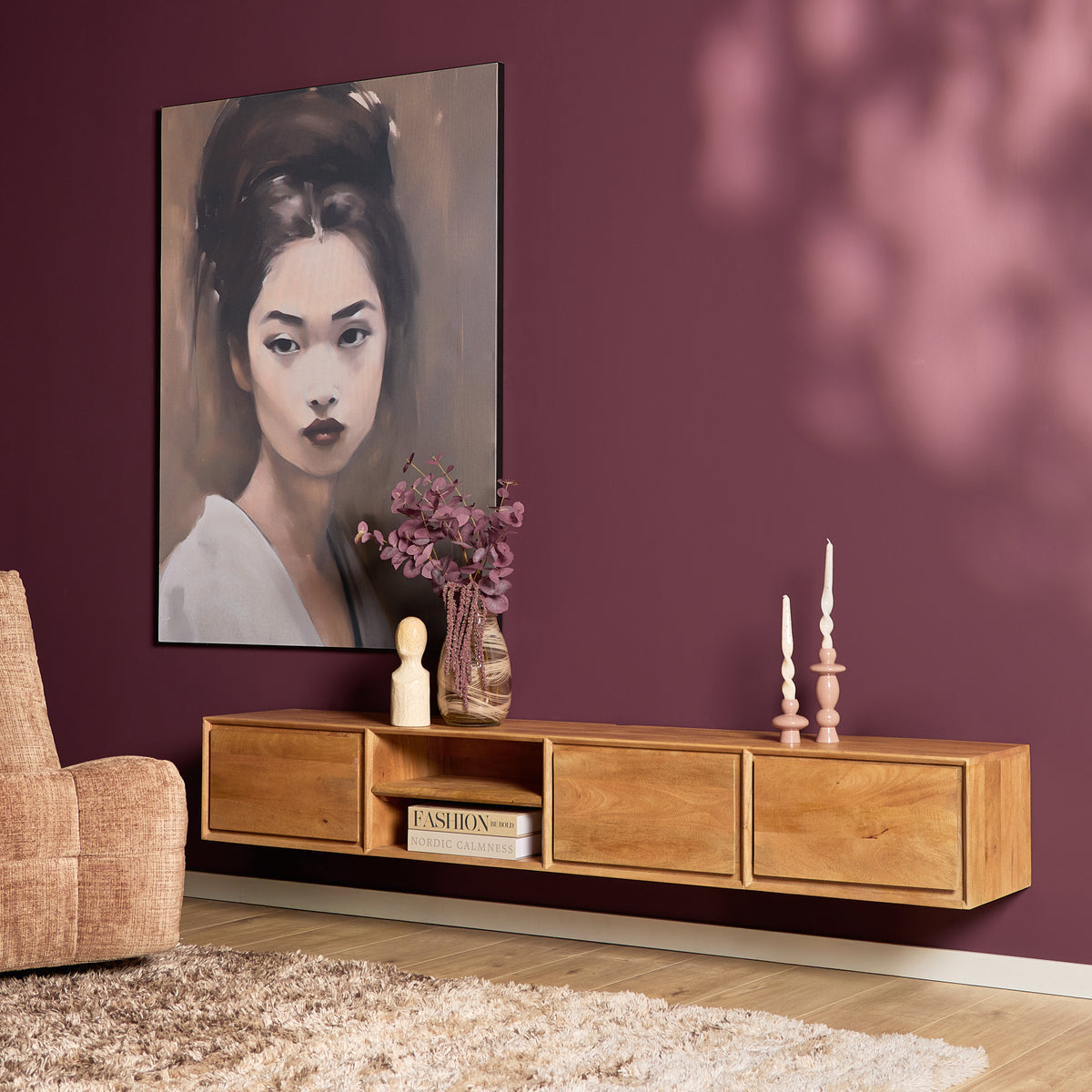 Zwevend tv meubel Ambiance Naturel | 120 cm