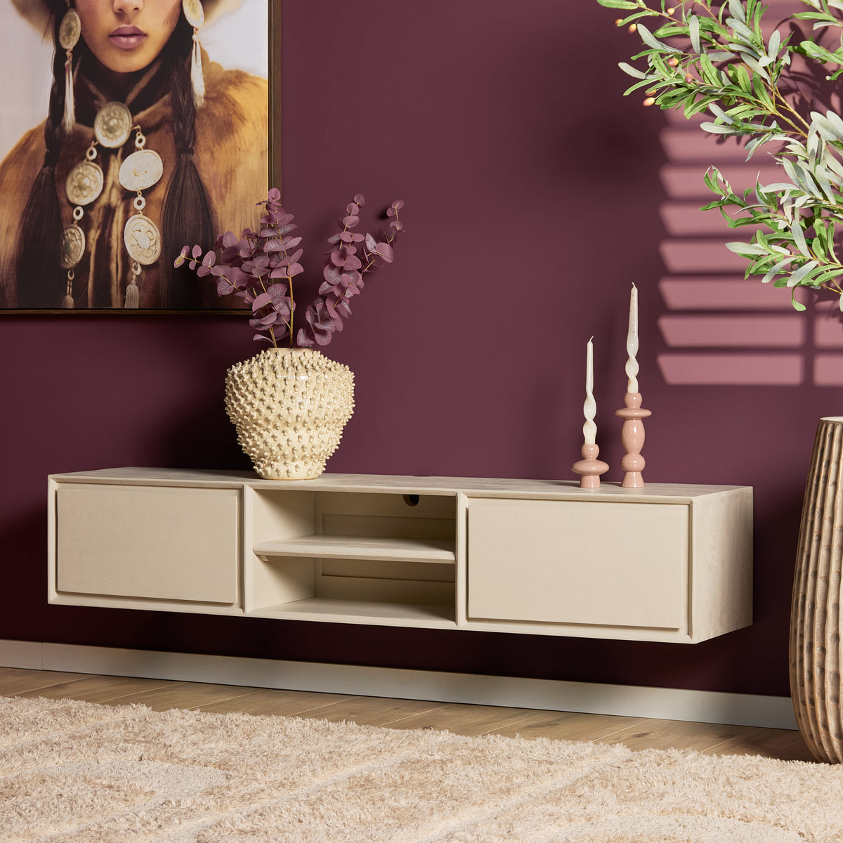 Zwevend tv meubel Ambiance Naturel | 120 cm