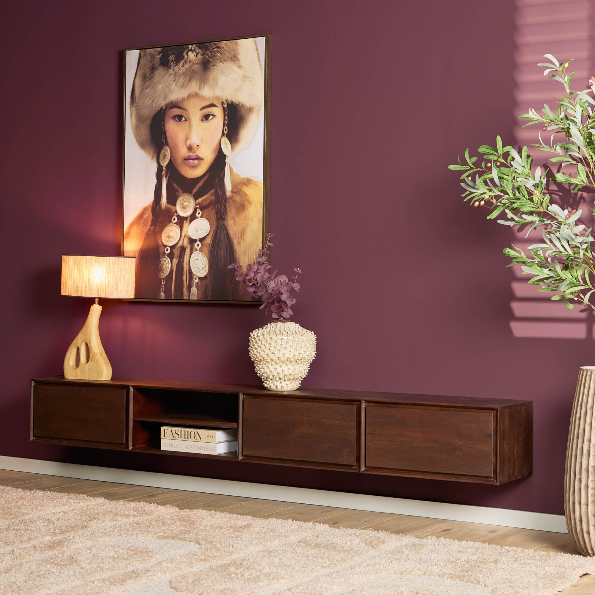 Zwevend tv meubel Ambiance Brown | 240 cm