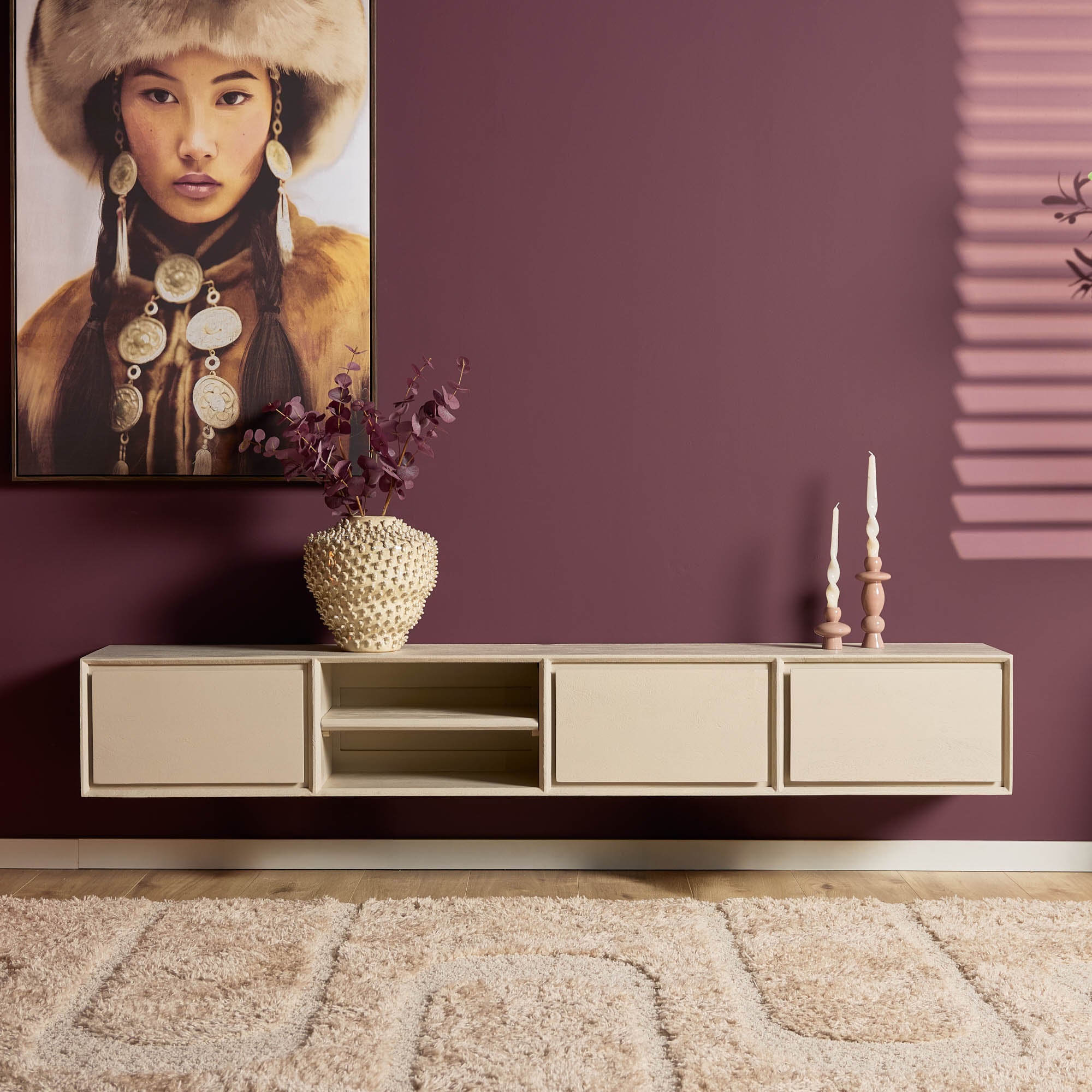 Zwevend tv meubel Ambiance Sand | 200 cm