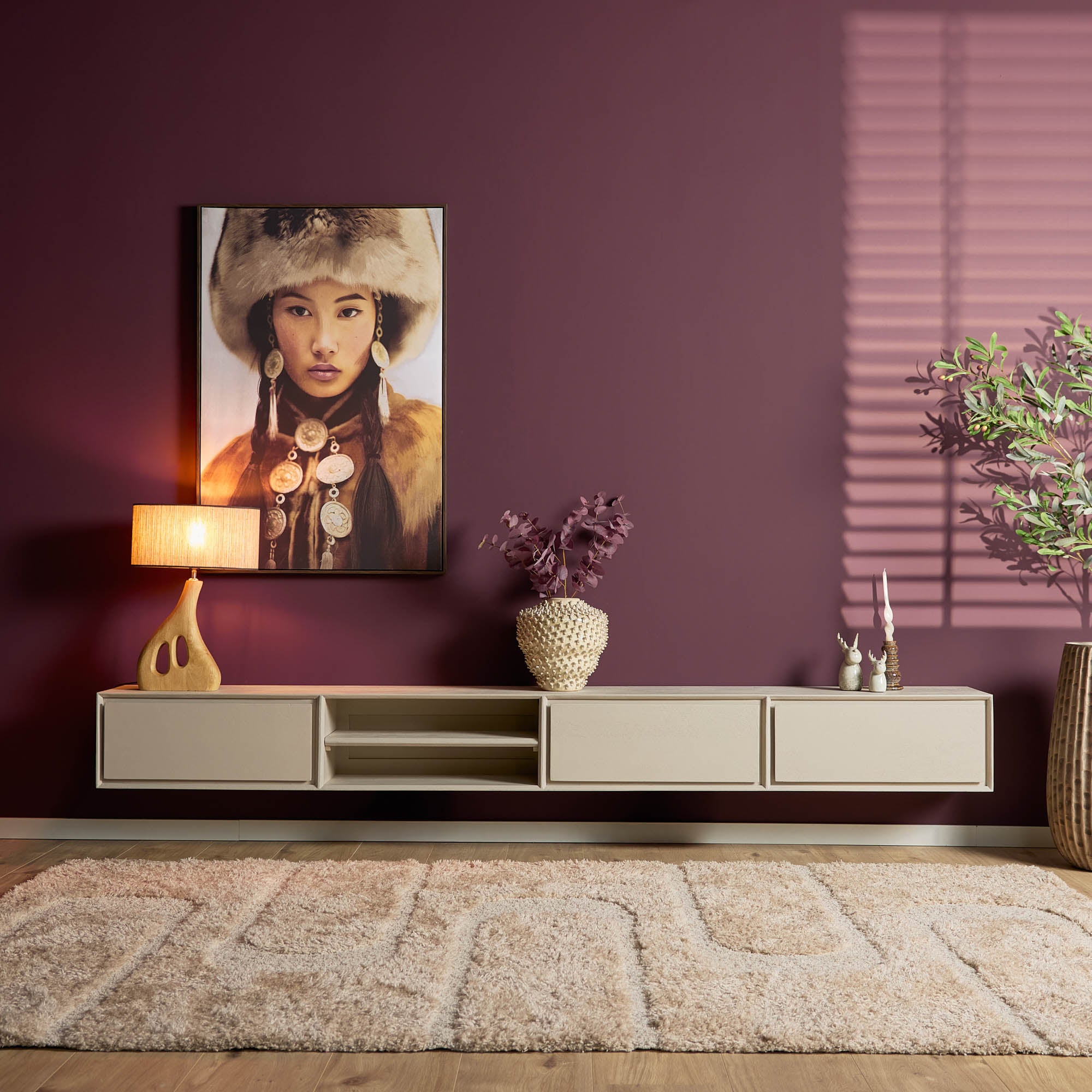 Zwevend tv meubel Ambiance Sand | 240 cm