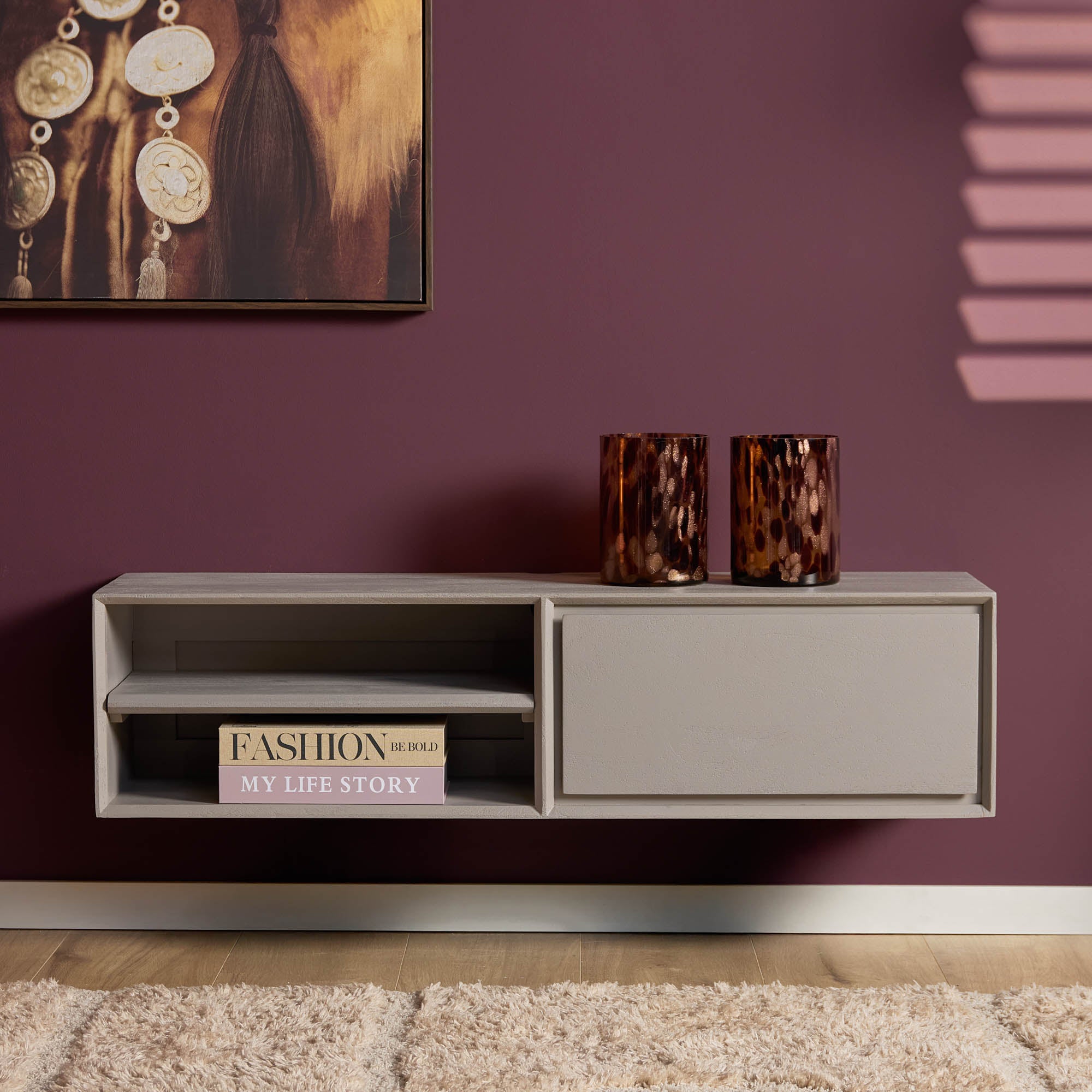 Zwevend tv meubel Ambiance Taupe | 120 cm