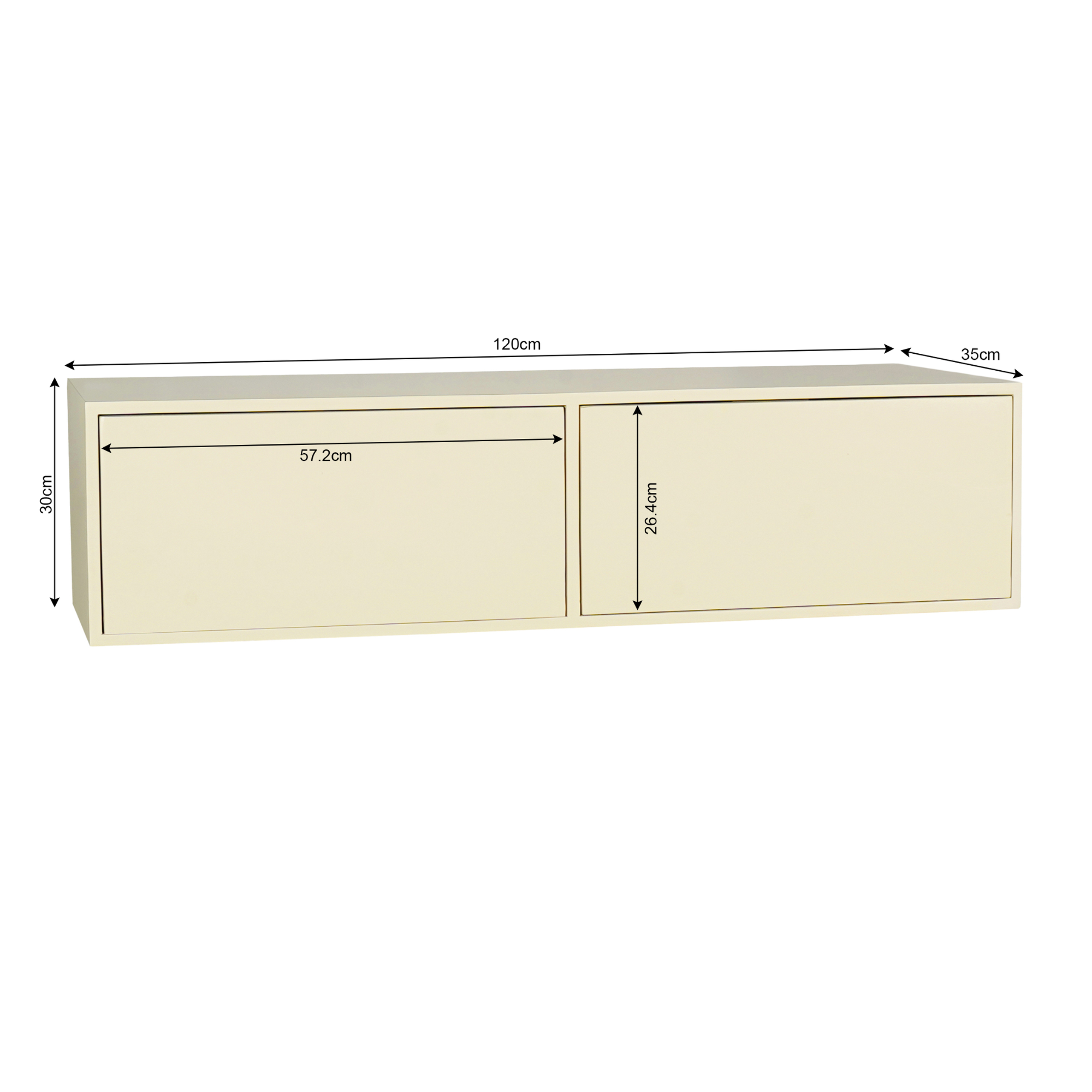Zwevend tv meubel Vision Sand | 120 cm