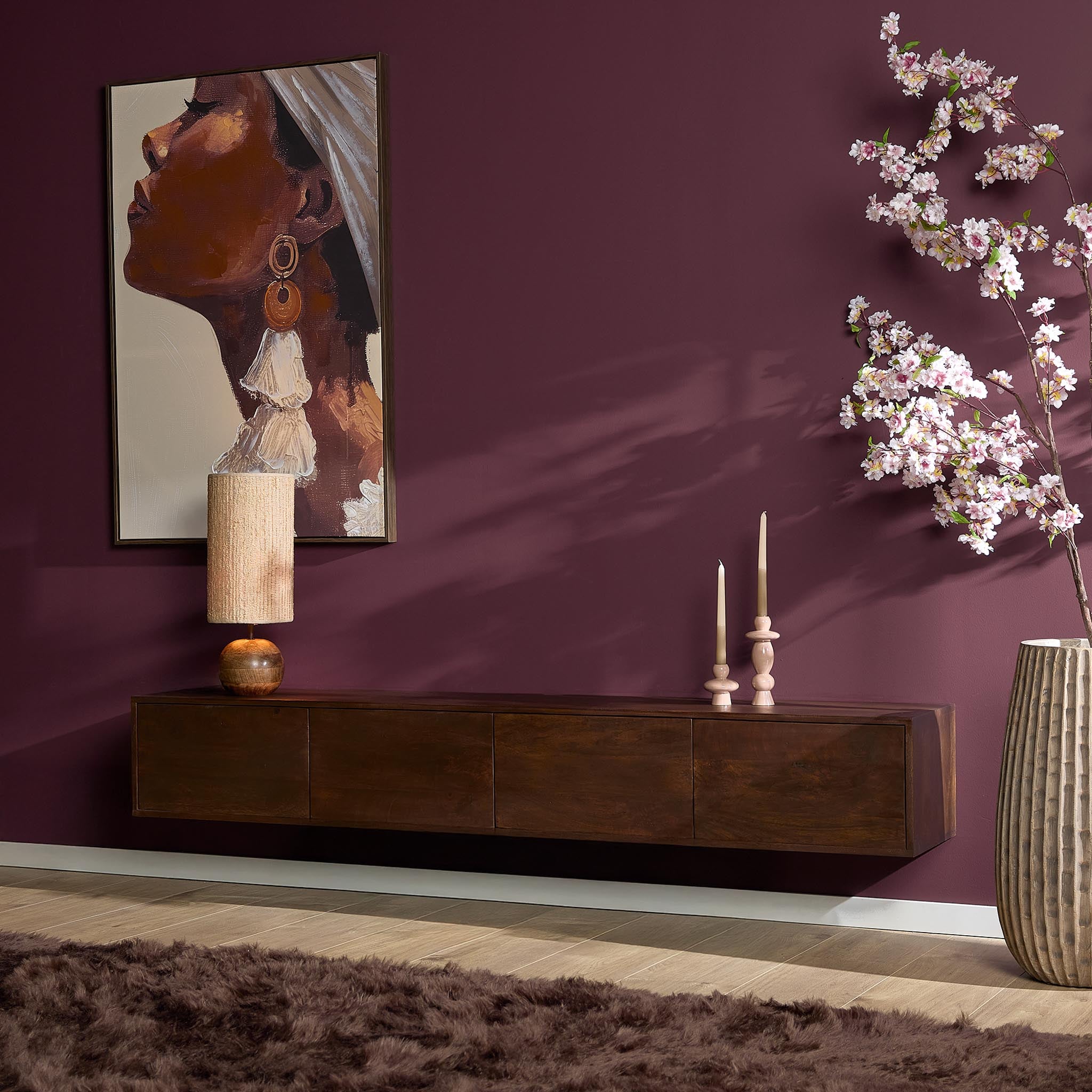 Zwevend tv meubel Vision Brown | 200 cm