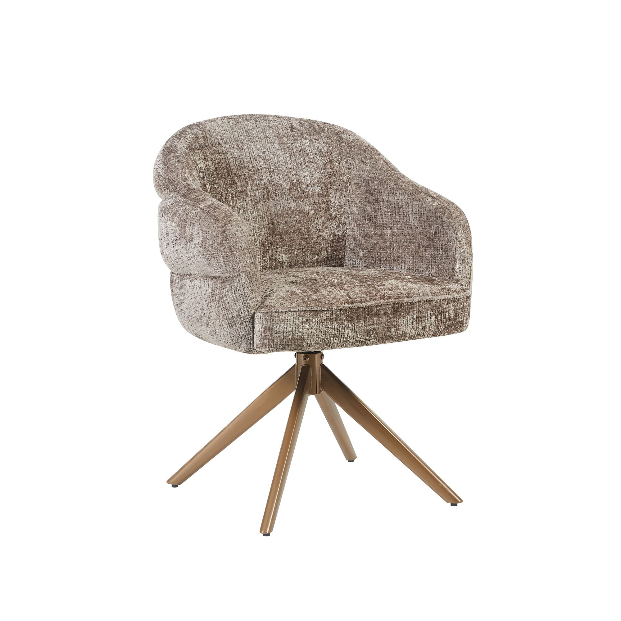 Eetkamerstoel Bella | Clay | Poot Bronze | Met armleuning