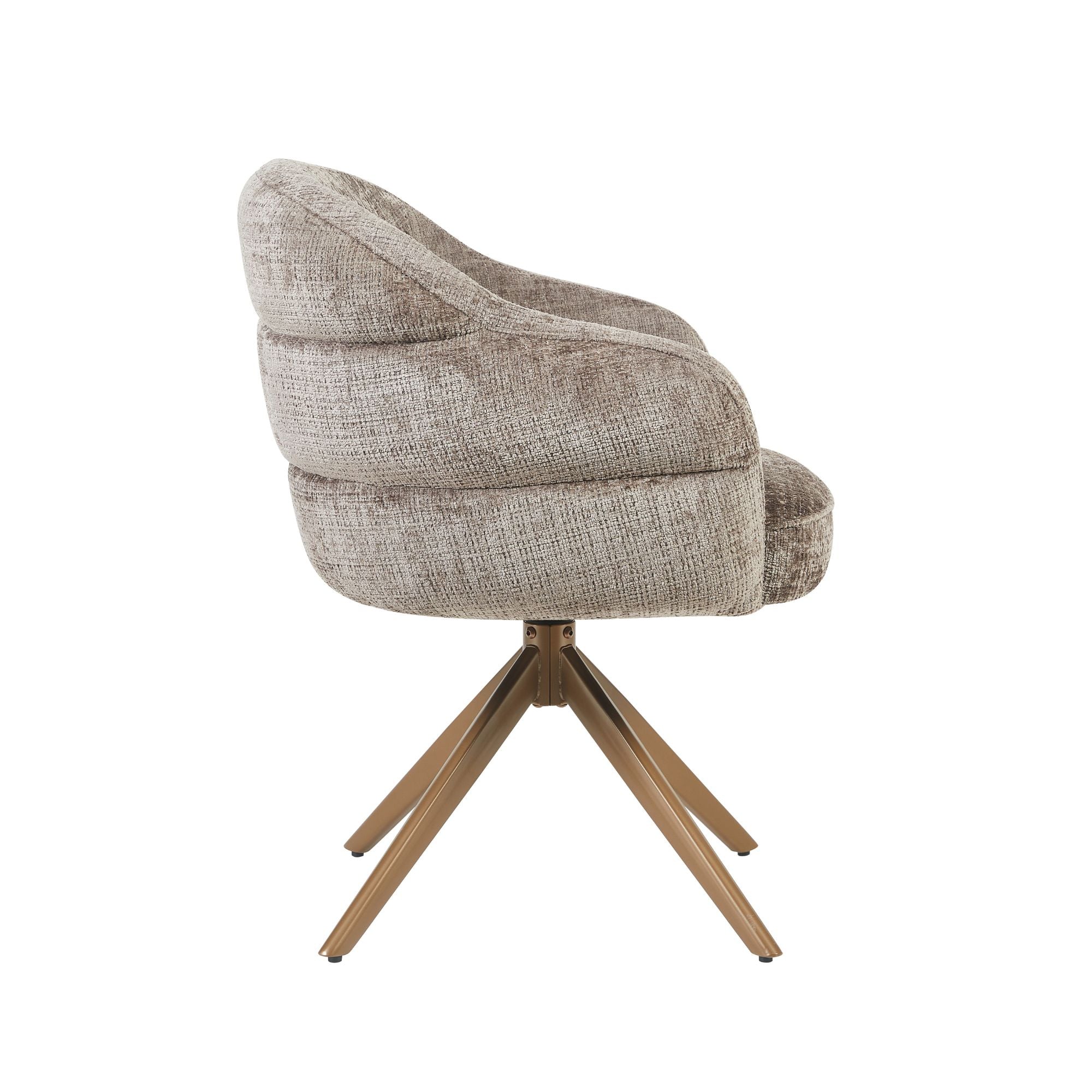 Eetkamerstoel Bella | Clay | Poot Bronze | Met armleuning