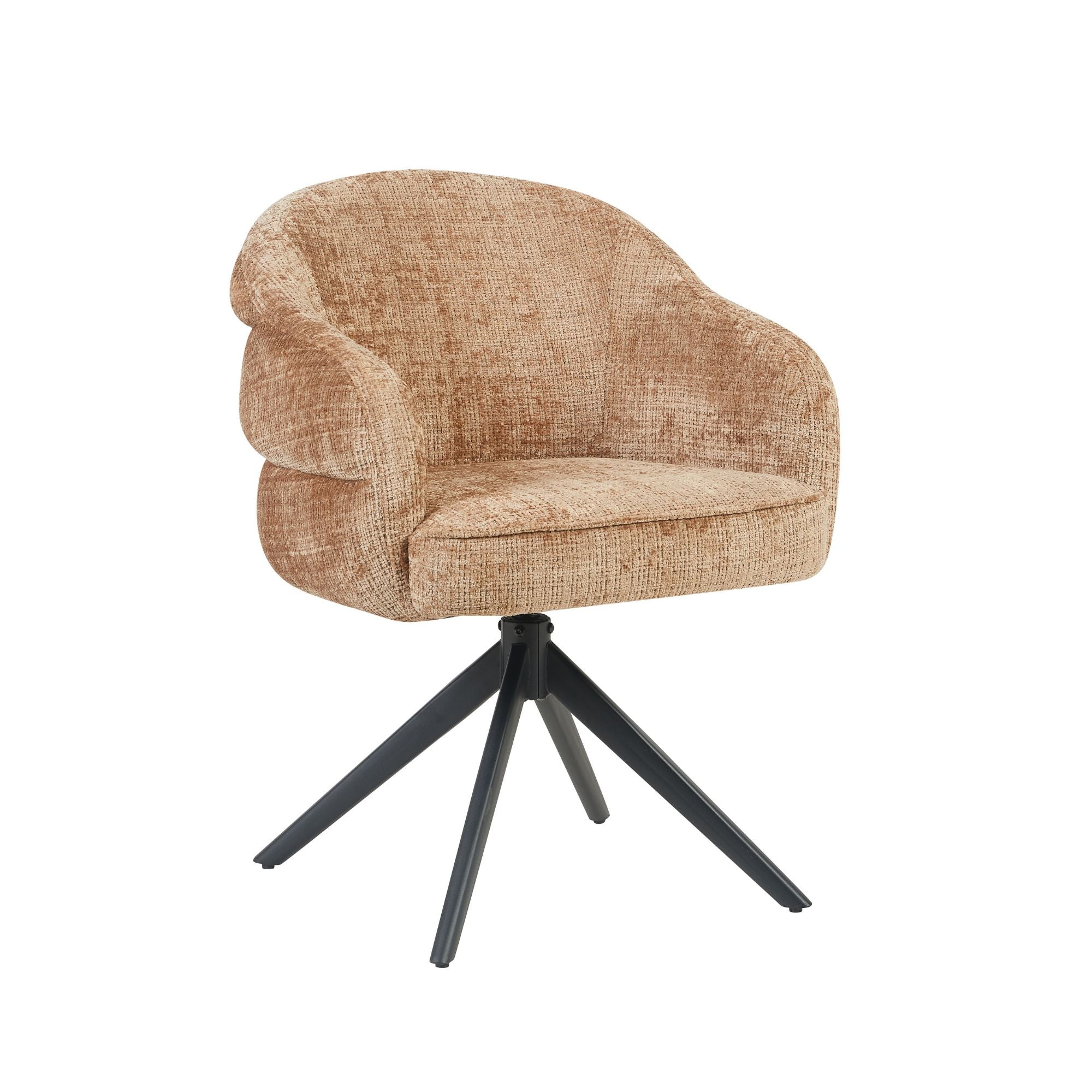 Eetkamerstoel Bella | Cinnamon | Poot Black | Met armleuning