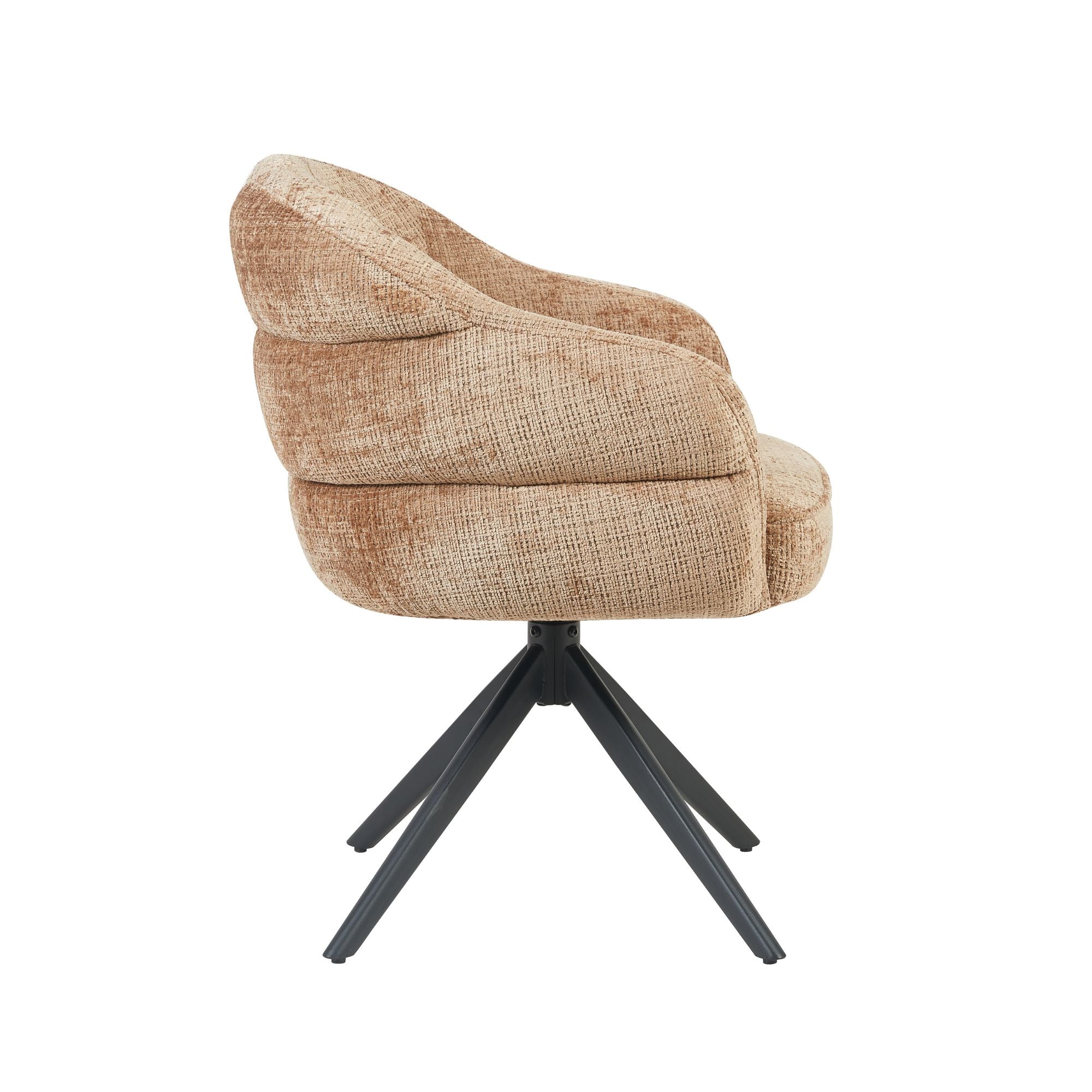 Eetkamerstoel Bella | Cinnamon | Poot Black | Met armleuning