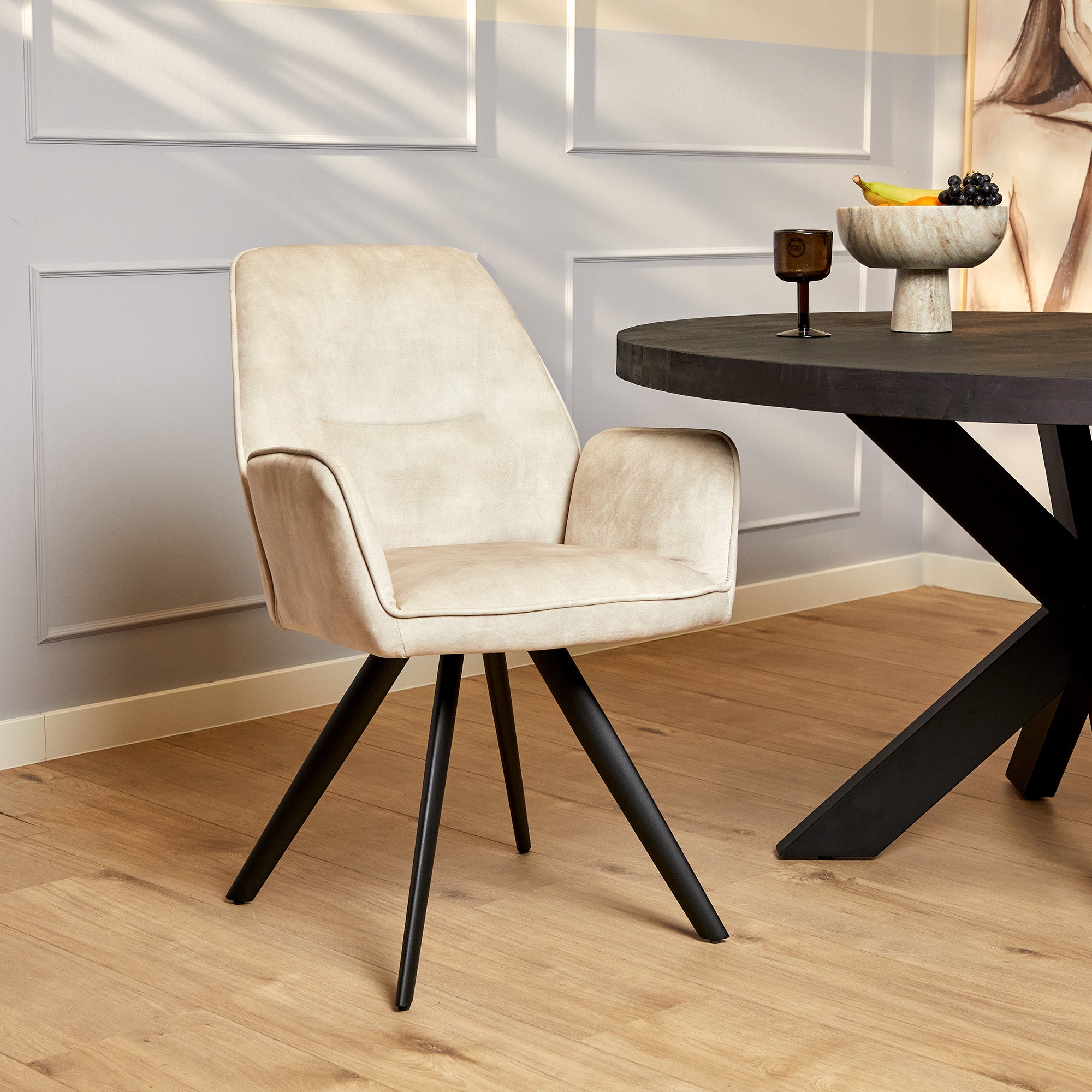Eetkamerstoel Nova | Champagne (set of 2)