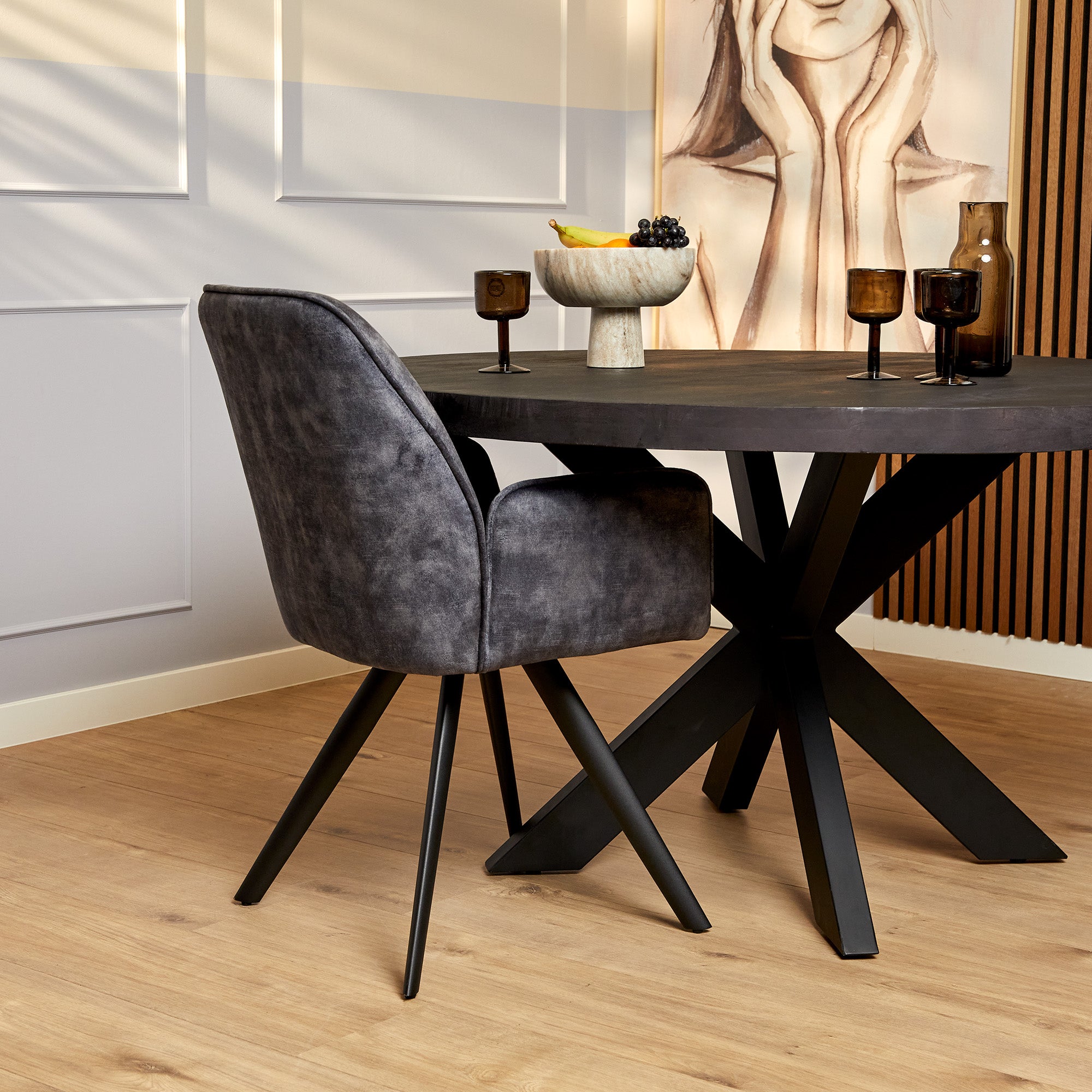 Eetkamerstoel Nova | Antraciet (set of 2)