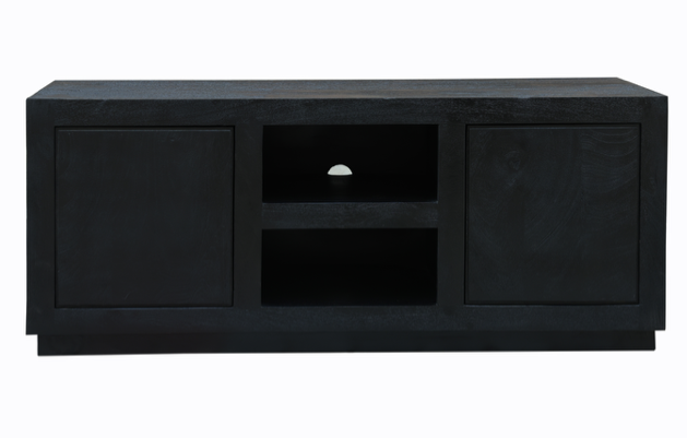 Tv-meubel Cannes – 120 cm – Zwart – Mangohout