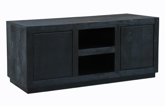 Tv-meubel Cannes – 120 cm – Zwart – Mangohout