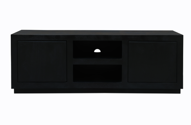 Tv-meubel Cannes – 145 cm – Zwart – Mangohout