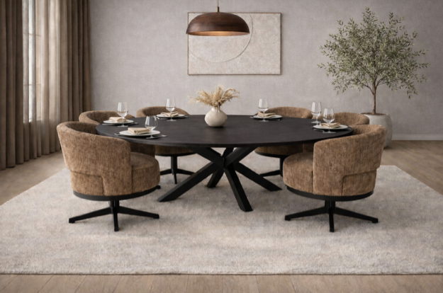 Stoel Brace cinnamon – Draaibare Eetkamerstoel