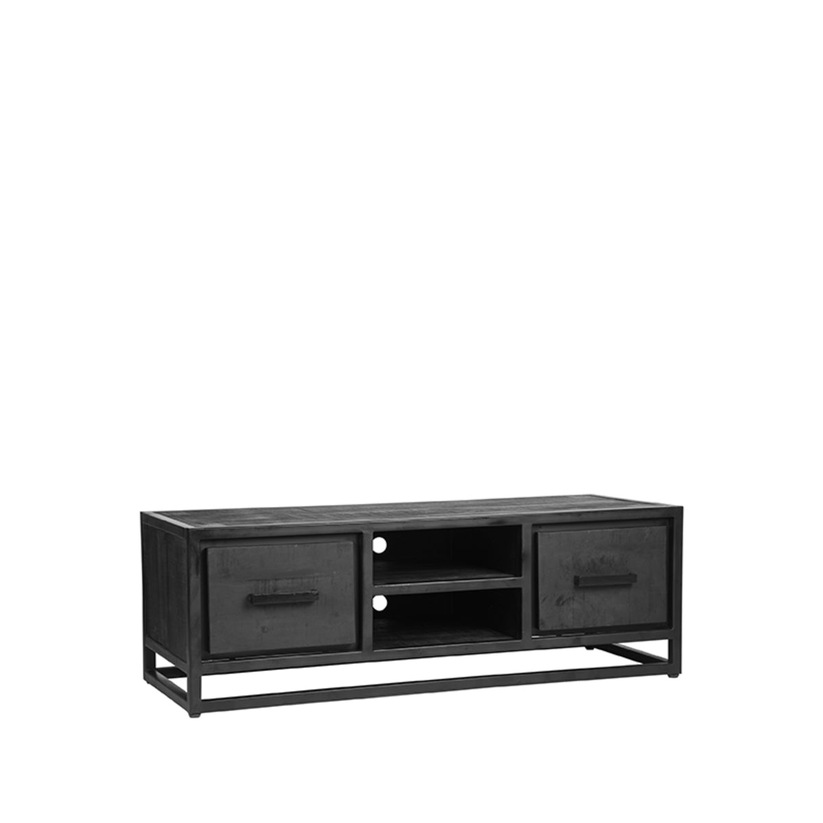 Tv-meubel Chili - Zwart - Mangohout - 120 cm