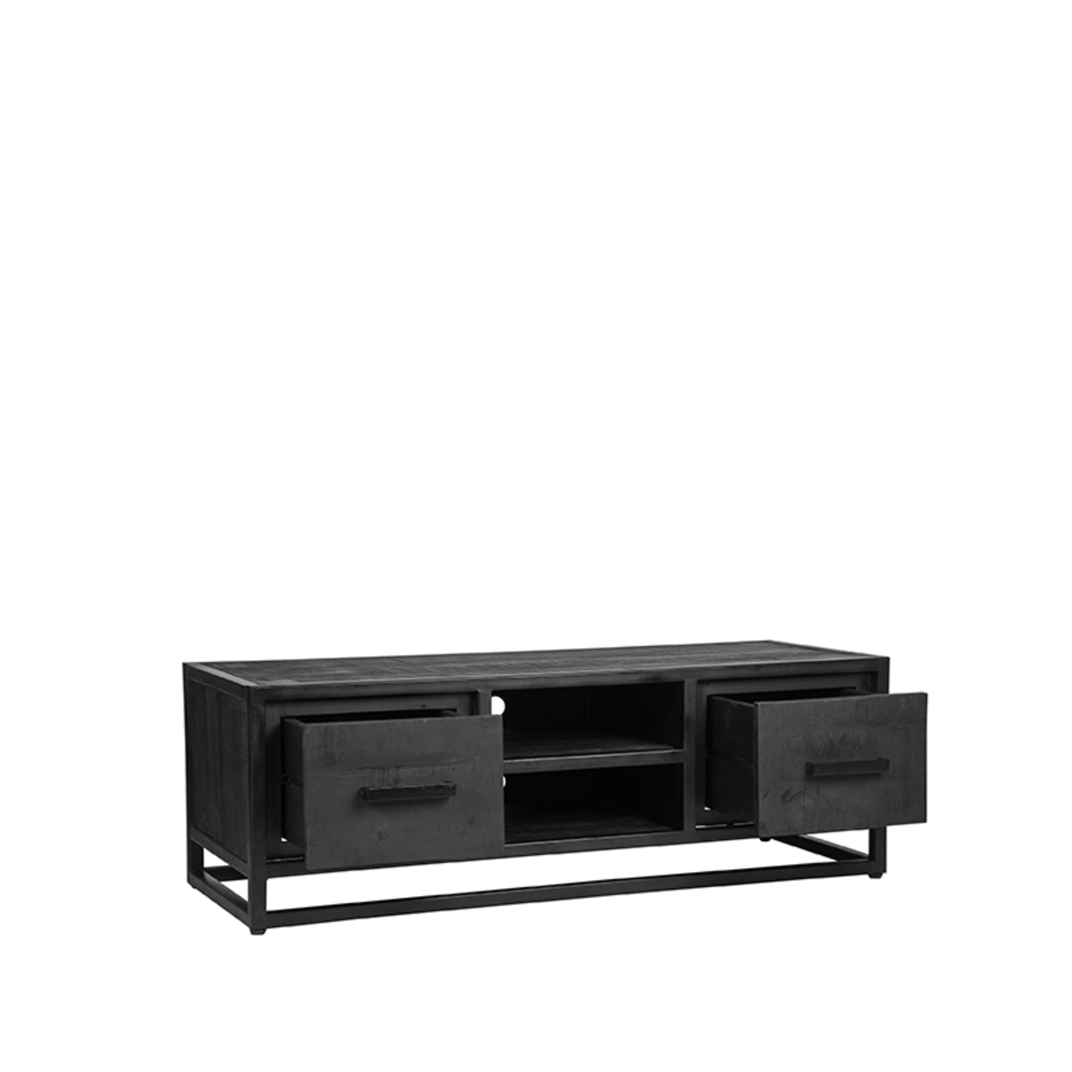 Tv-meubel Chili - Zwart - Mangohout - 120 cm