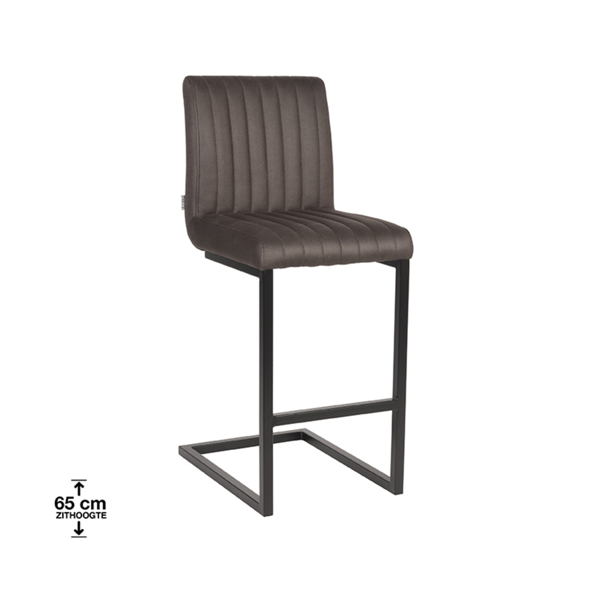 Barkruk Milo - Antraciet - Microfiber
