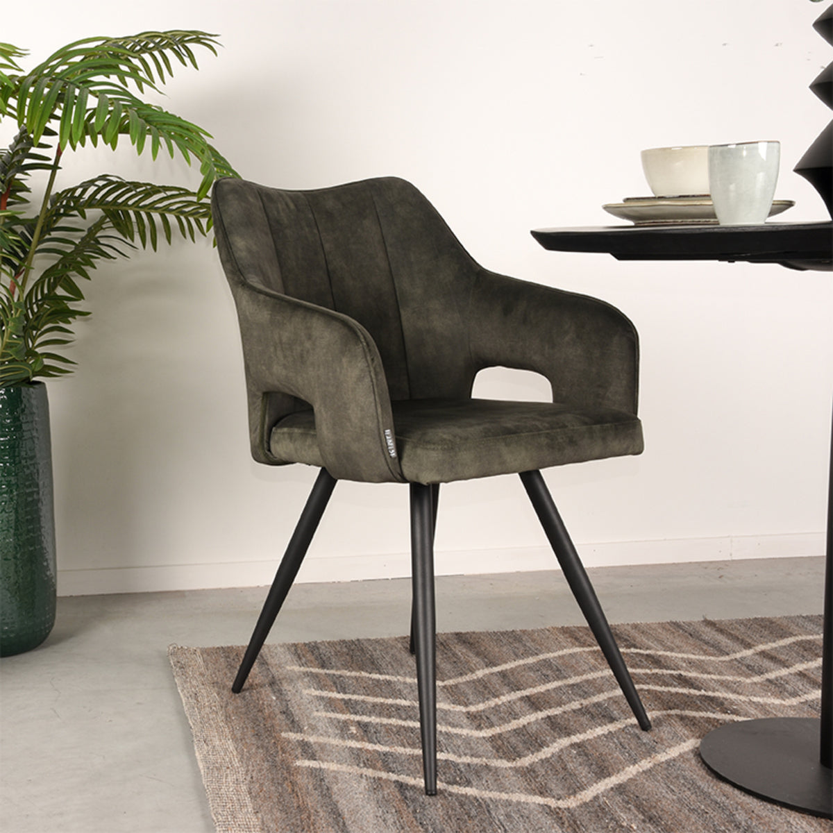Eetkamerstoel Noud - Hunter - Velours