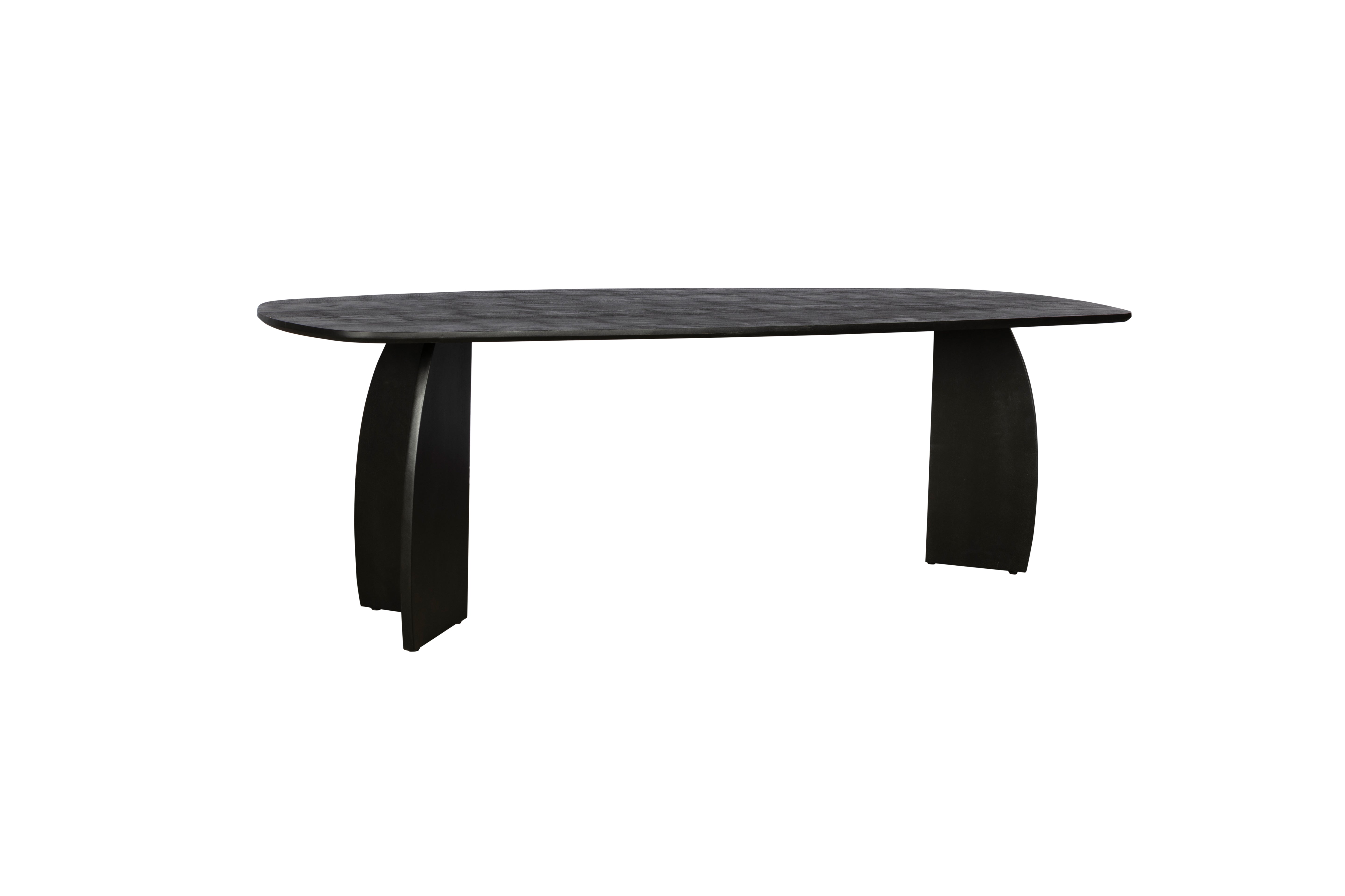 Deens Ovale Eettafel Japandi Maan – 160 cm – zwart – Mangohout
