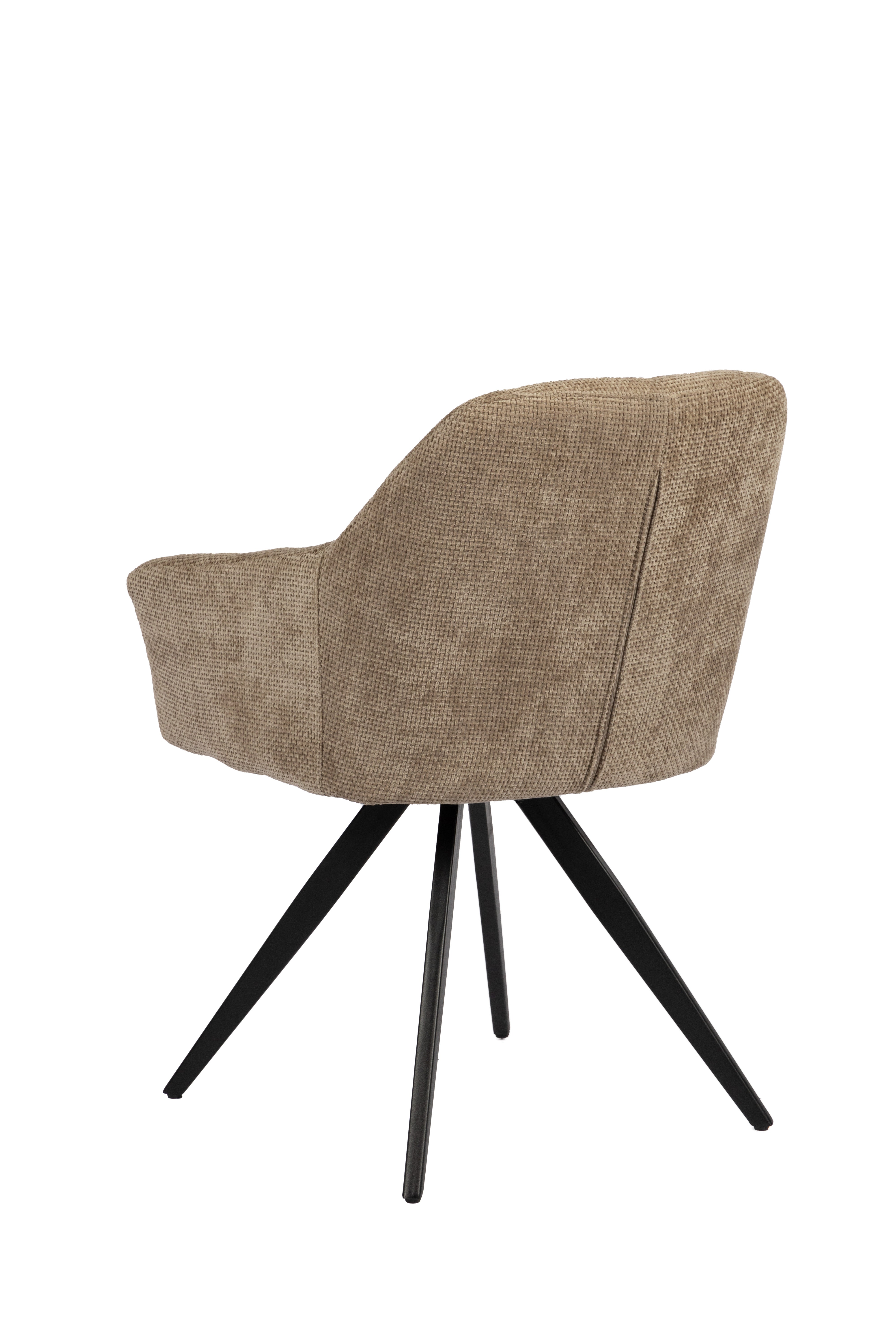 Combi Deal Zwarte Ovale Eettafel + 4 Taupe Draaistoelen