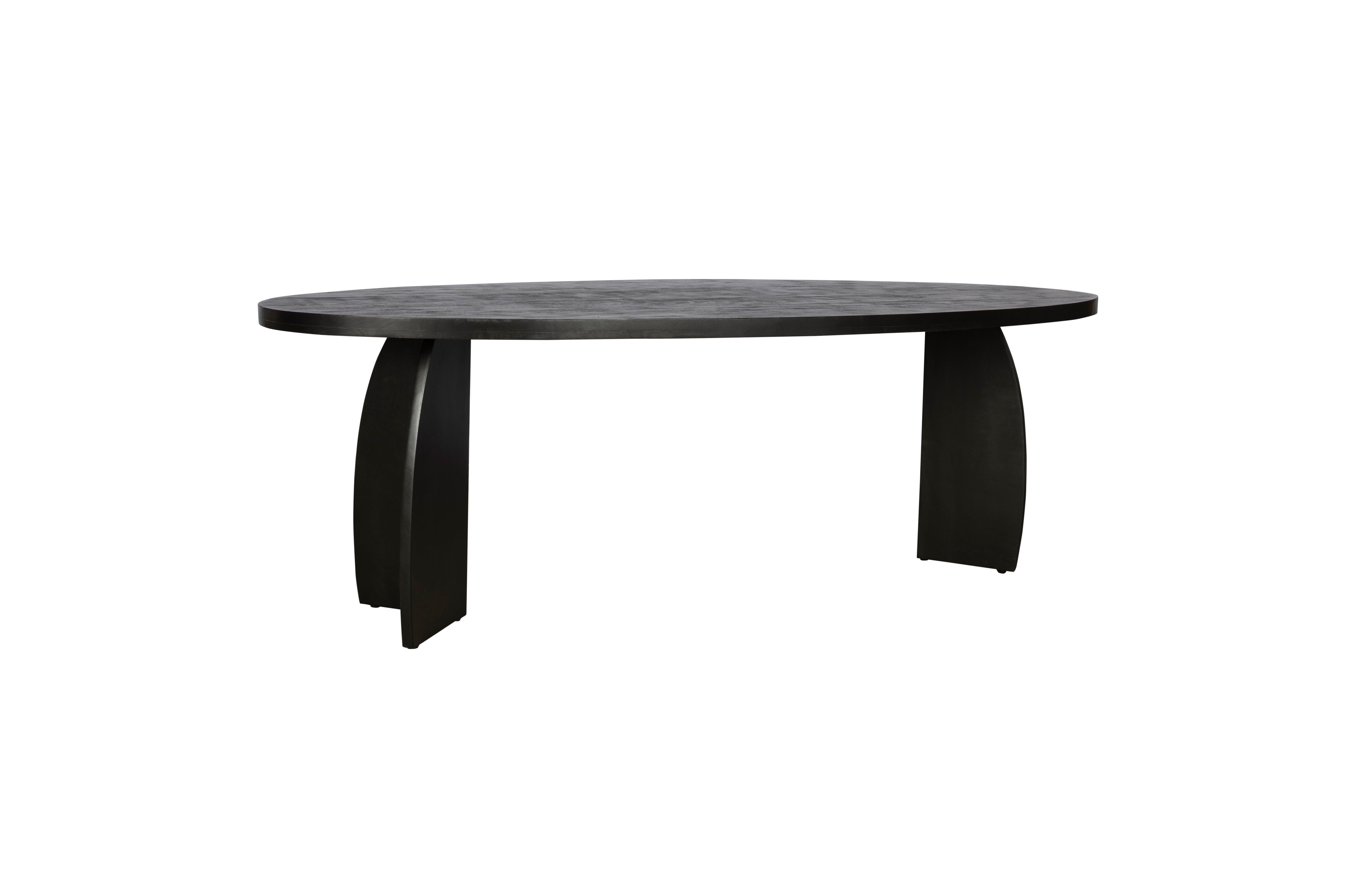 Ovale Eettafel Japandi Maan – 190 cm – Zwart – Mangohout