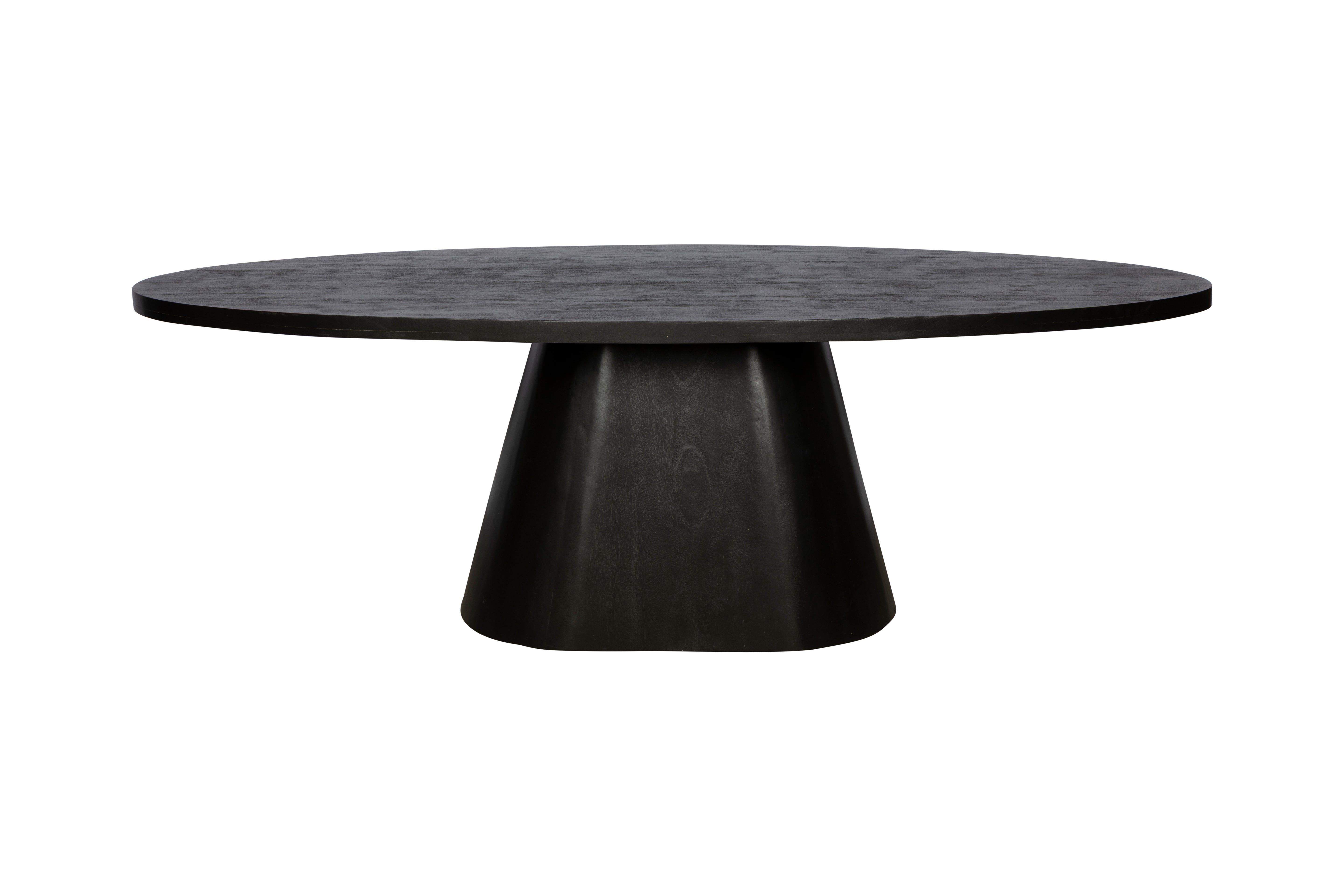 Ovaal Eettafel Kolompoot – 190 cm – Zwart – Mangohout