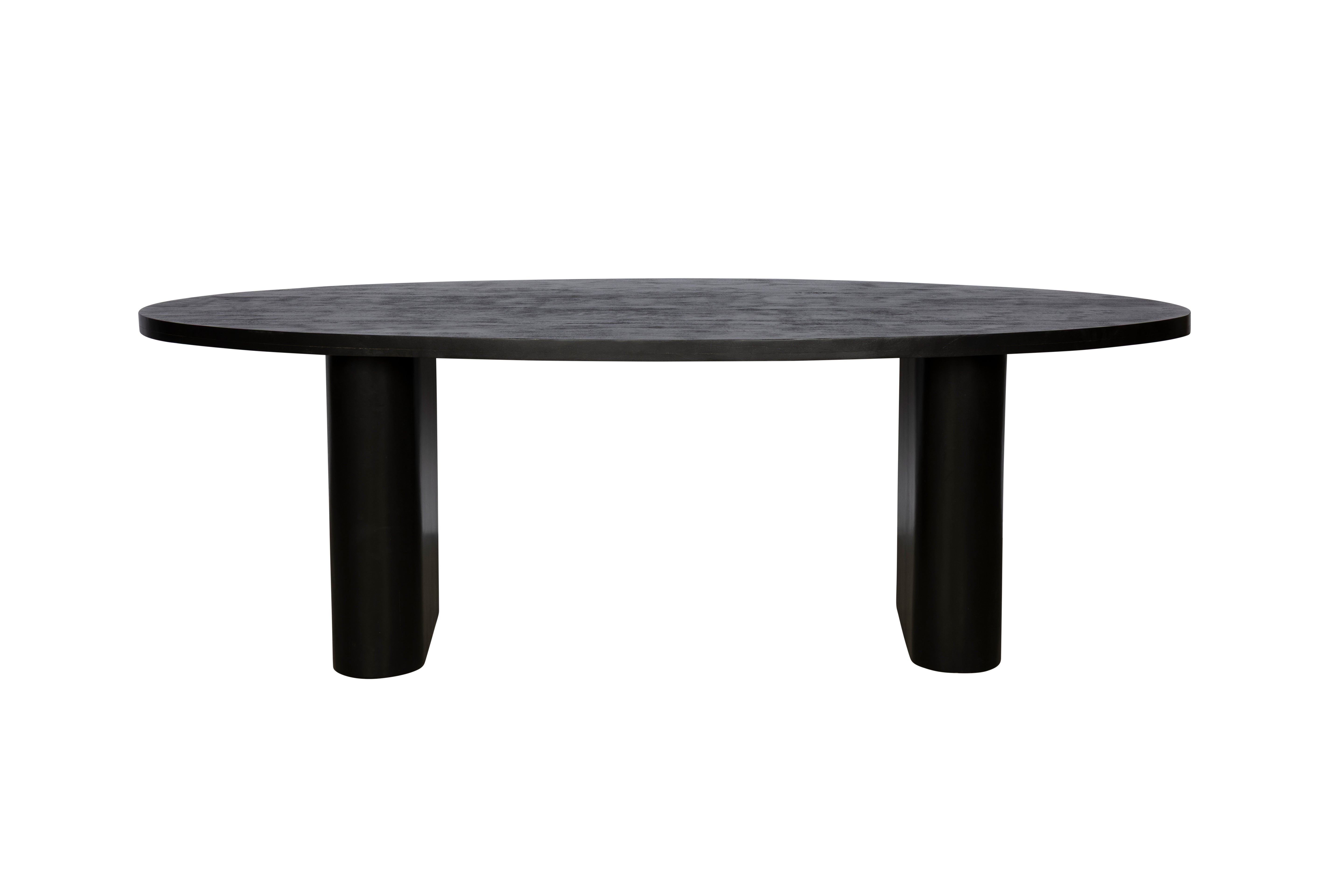 Ovale Eettafel Kookpoot – 190 cm – Zwart – Mangohout