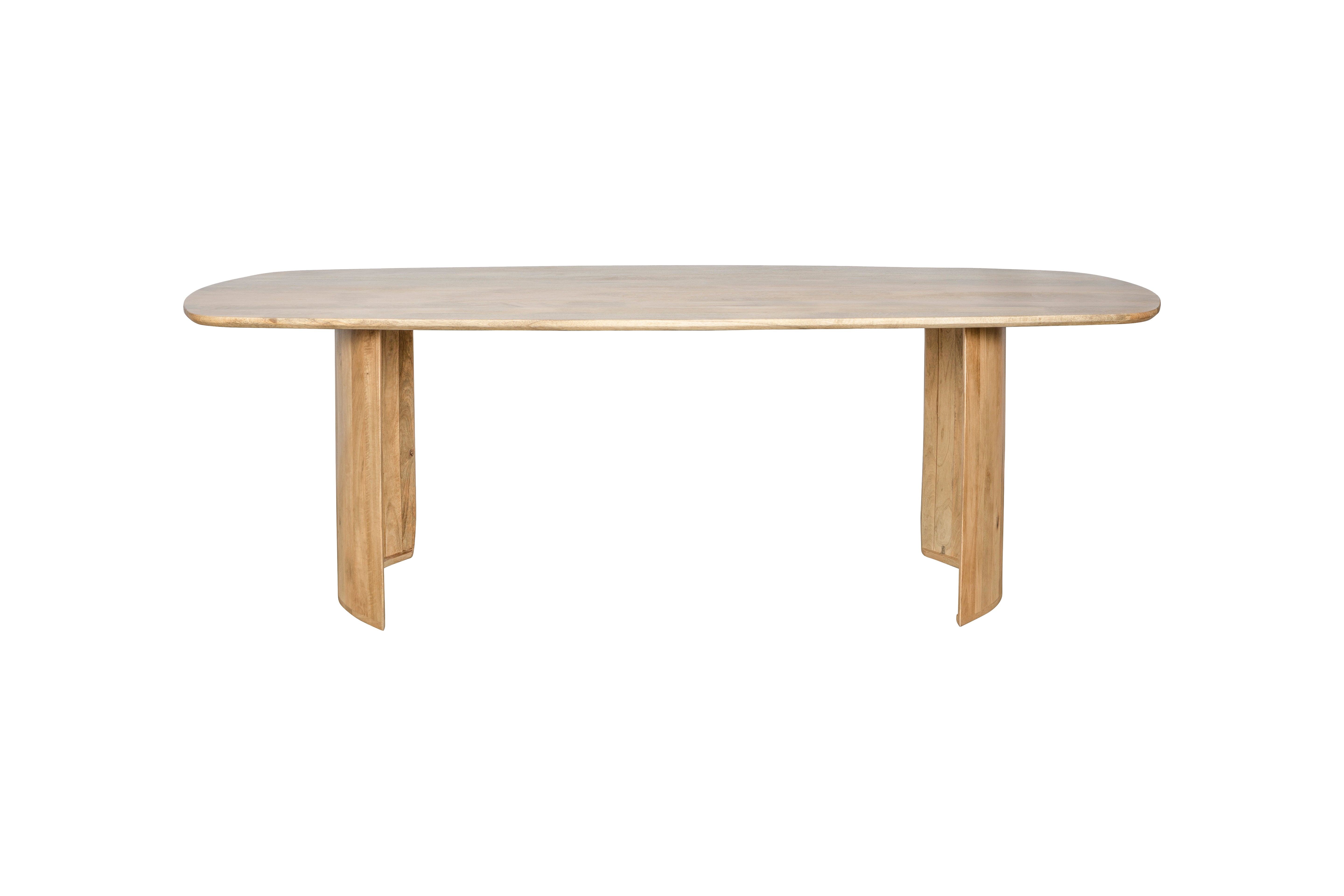Deens Ovale Eettafel Japandi Halfrond – 160 cm – Naturel – Mangohout