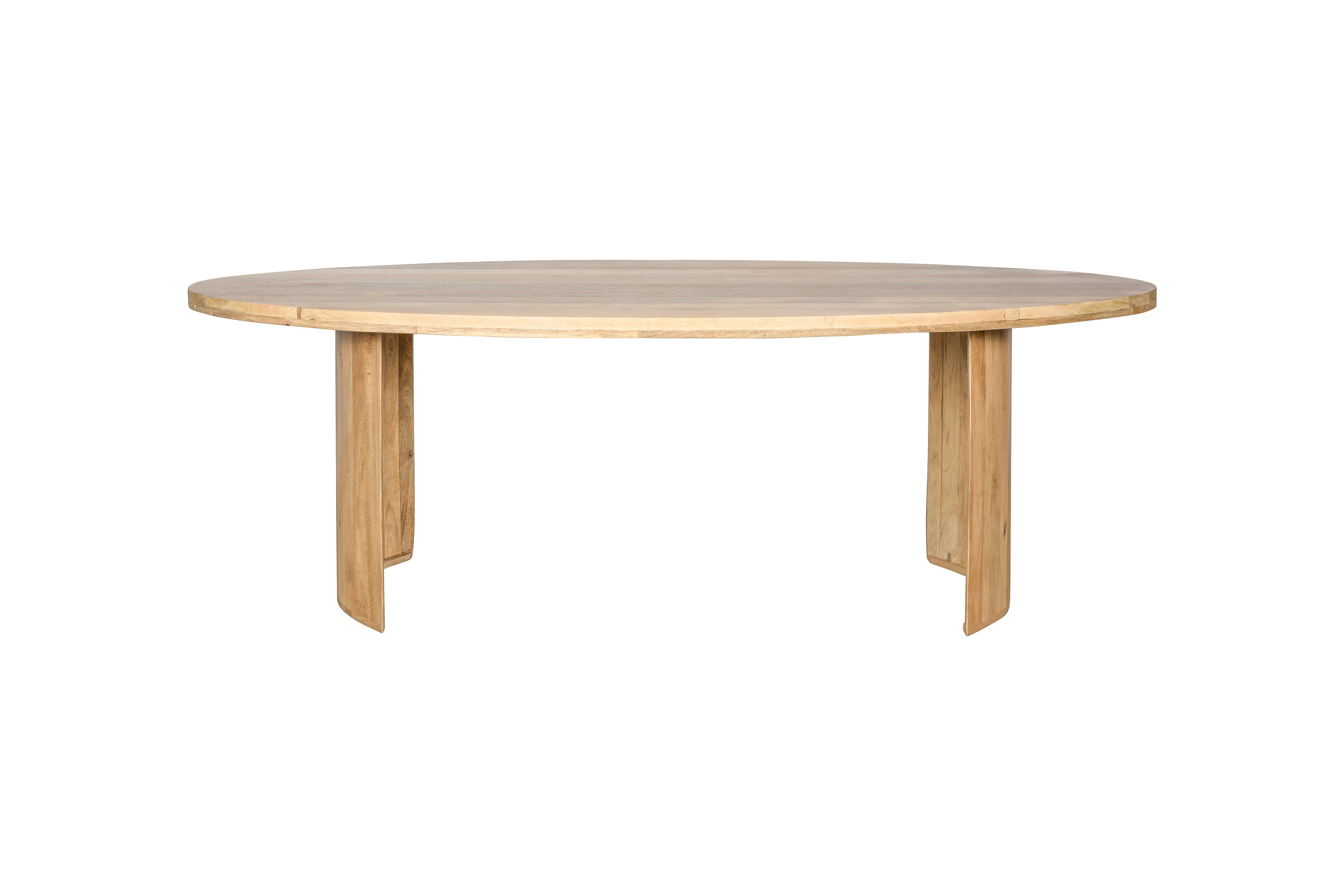 Ovale Eettafel Japandi Halfrond – 190 cm – naturel – Mangohout