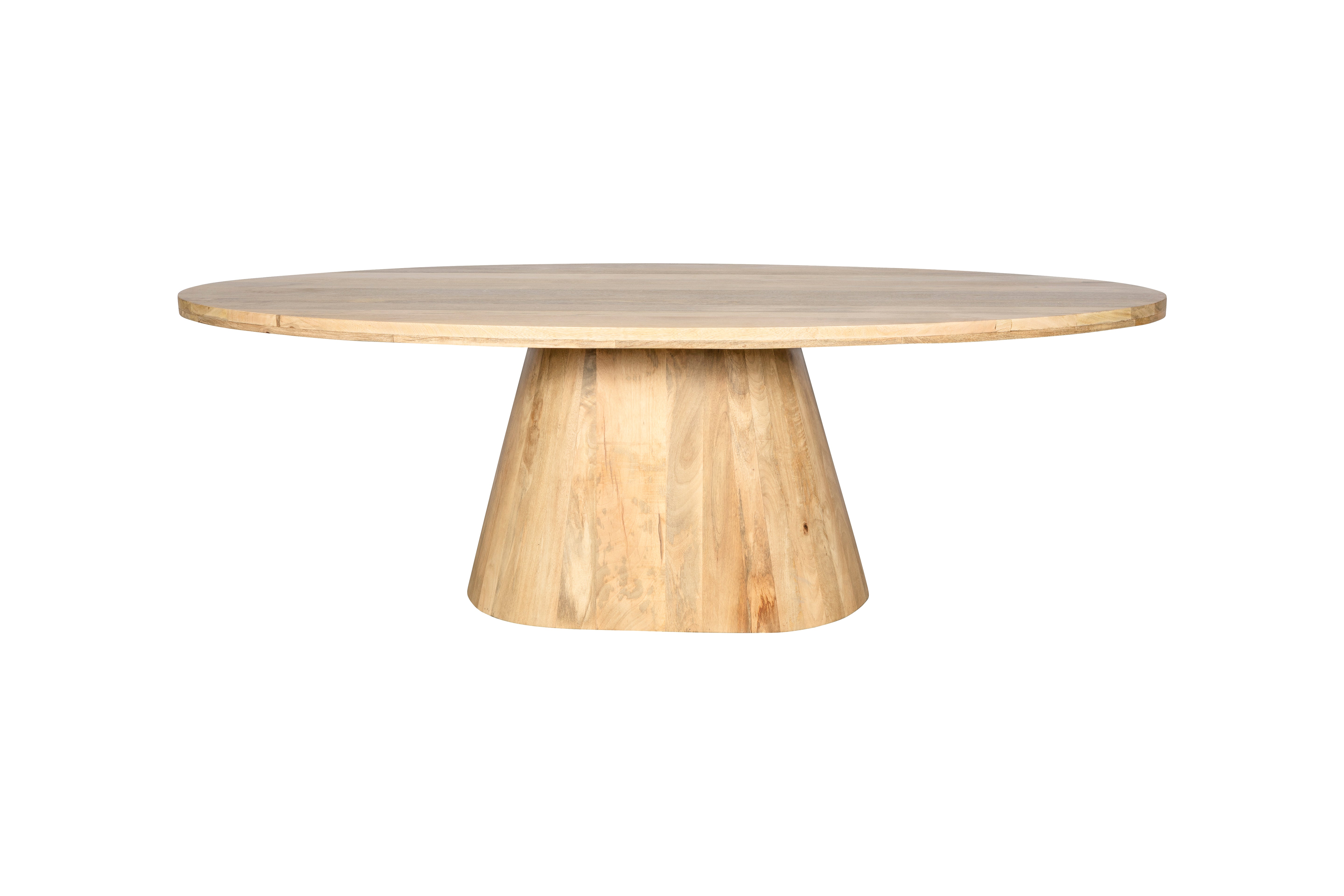 Ovaal Eettafel Kolompoot – 190 cm – Naturel – Mangohout